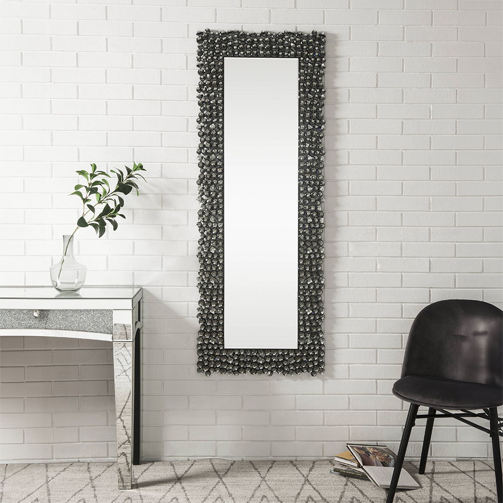 Kachina - 63" Accent Mirror - Mirrored & Faux Gems, silver, view 4