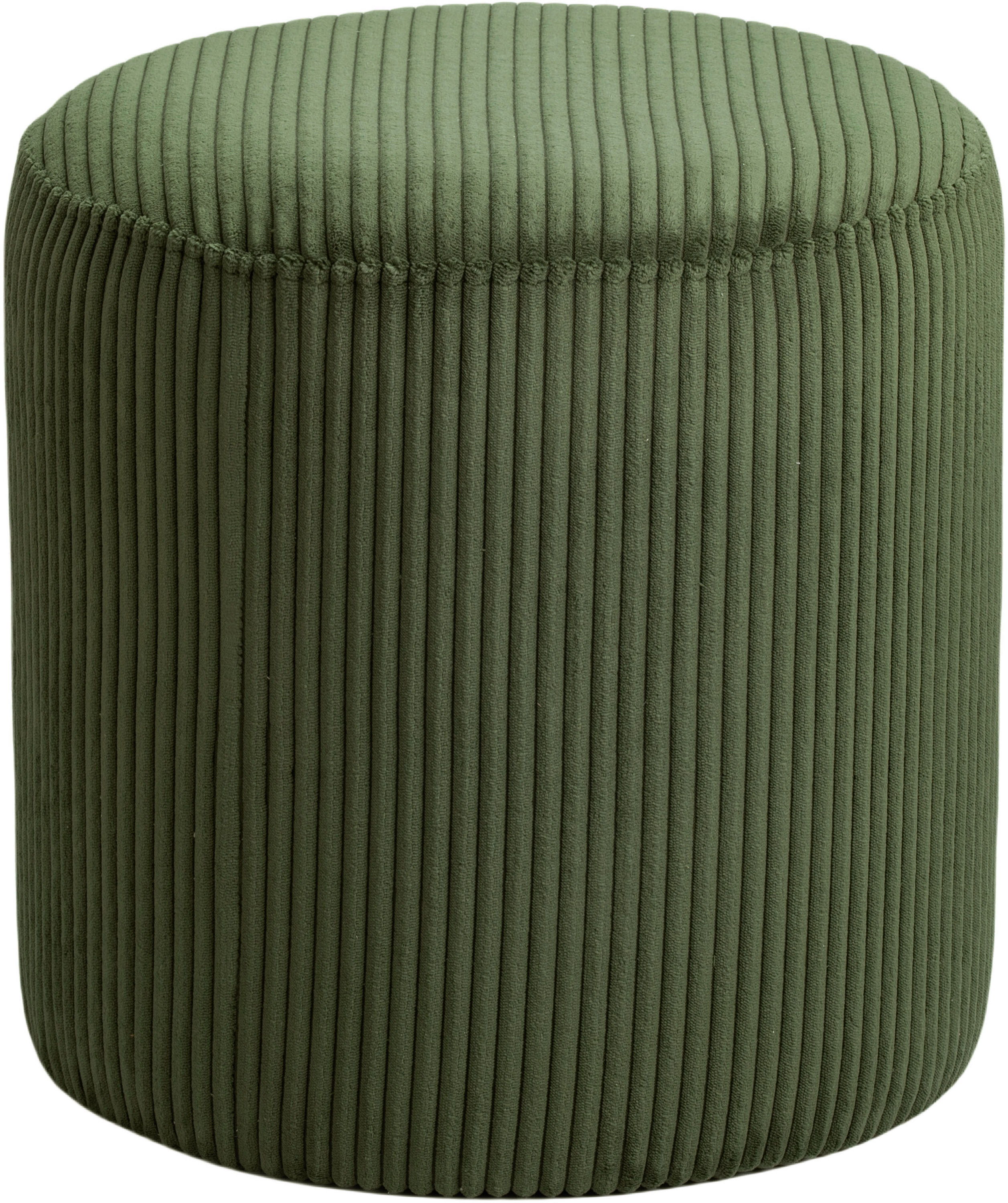 Roy - Round Microsuede Ottoman / Stool - Green