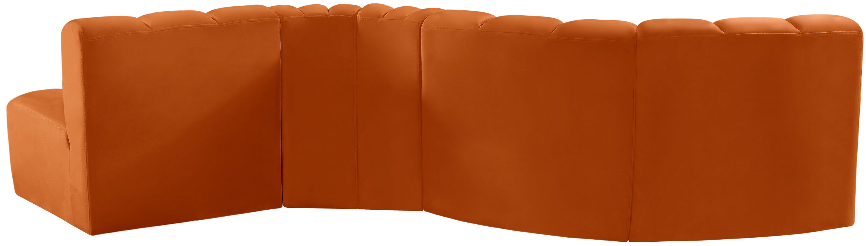 Arc - Velvet 5 Piece Modular Sofa - Cognac