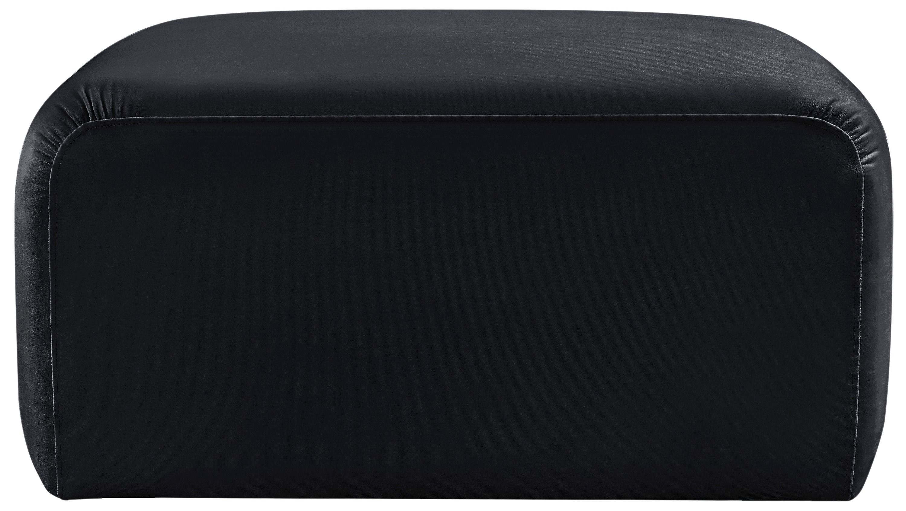 Arc - Velvet Ottoman - Black