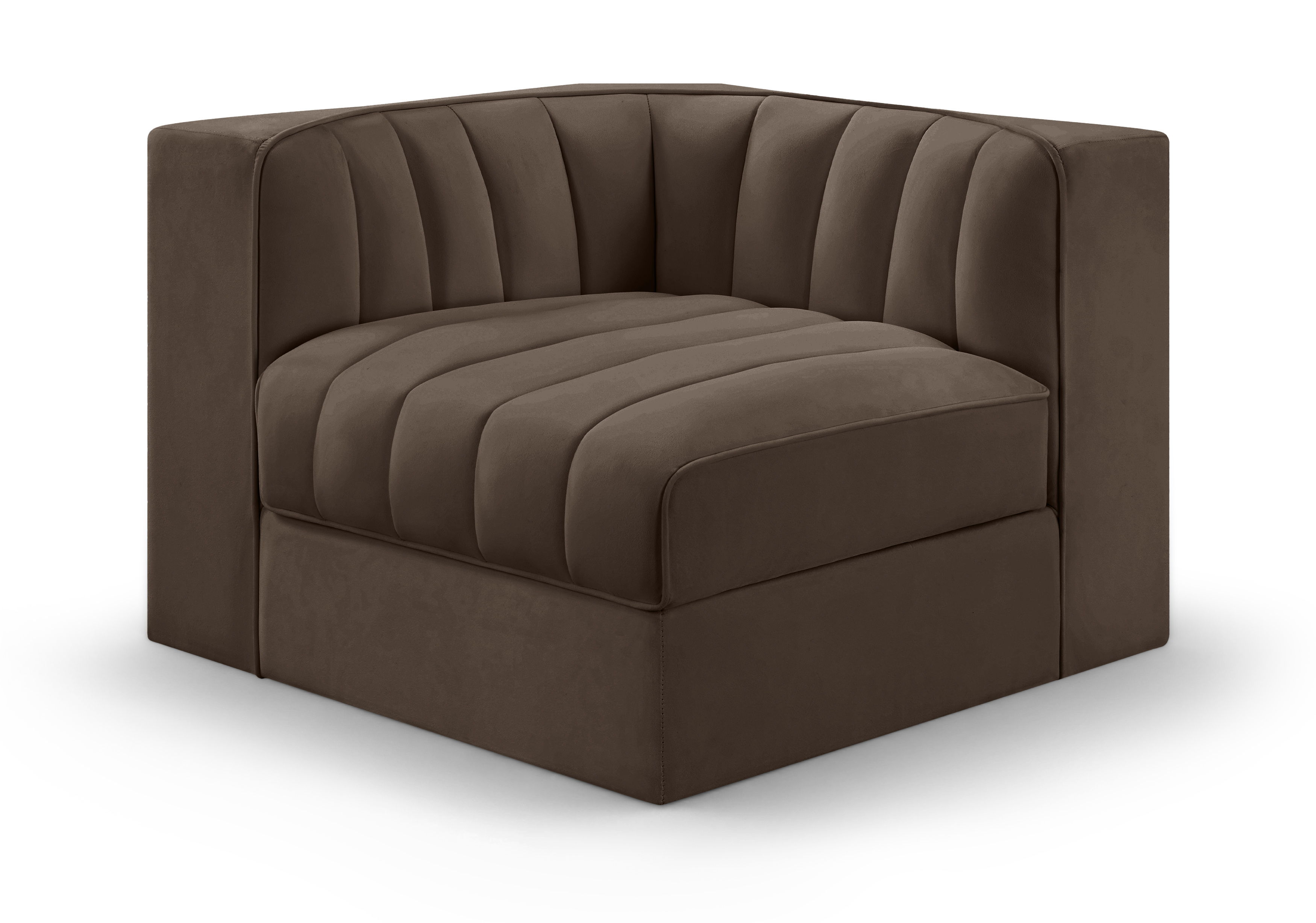Velvet Performance Fabric Upholstered Modular Corner Chair