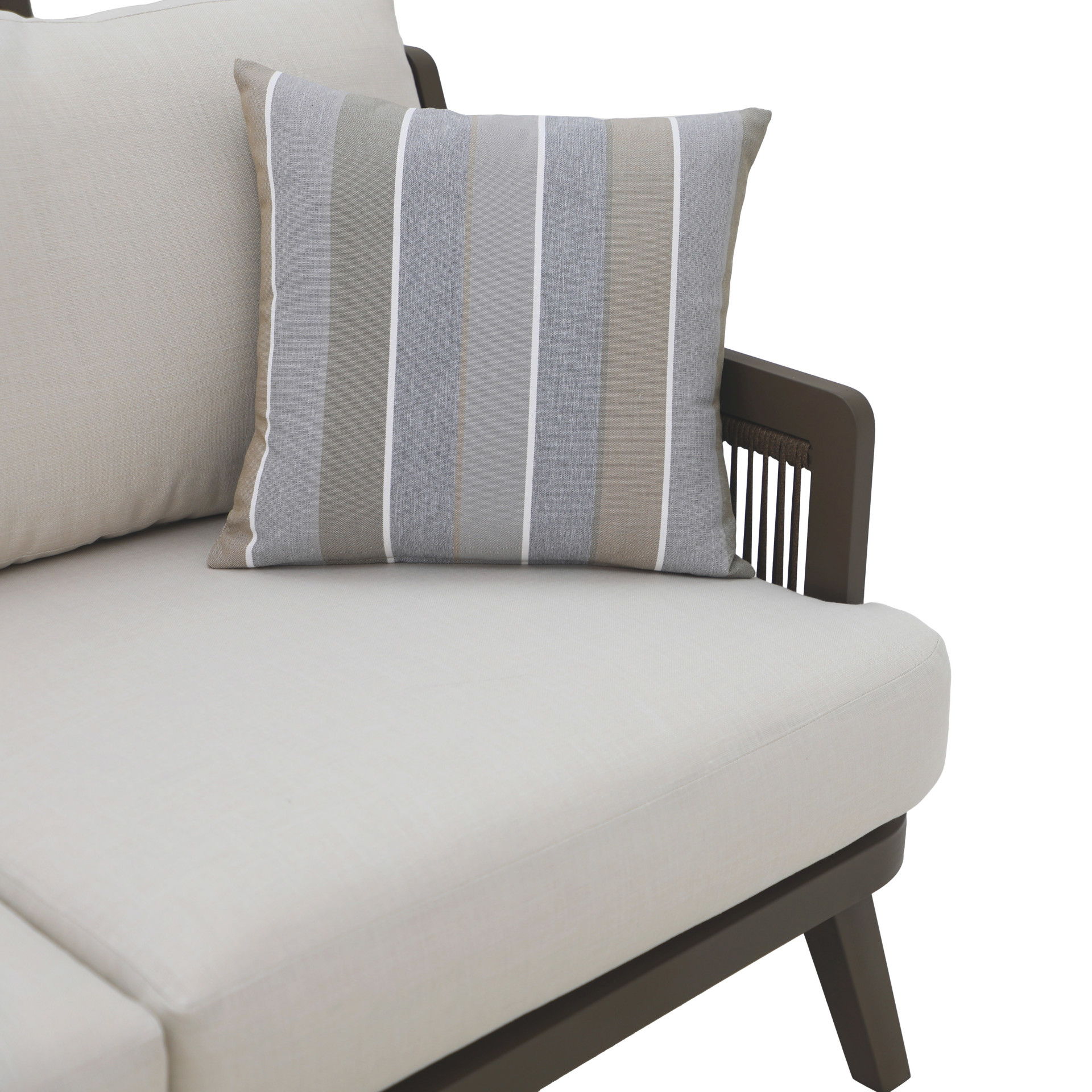 Genova - Patio Sofa With Two Accent Pillows - Gray, light gray, view 6