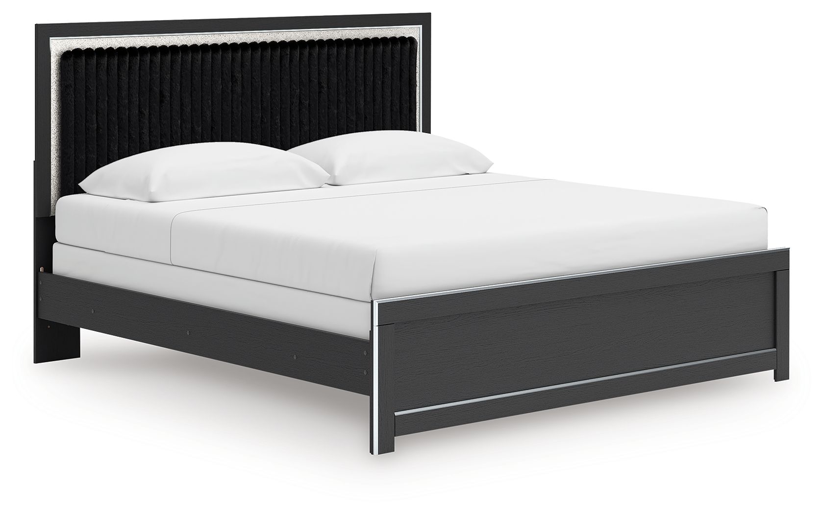 Zuraleus - King Upholstered Panel Bed - Black