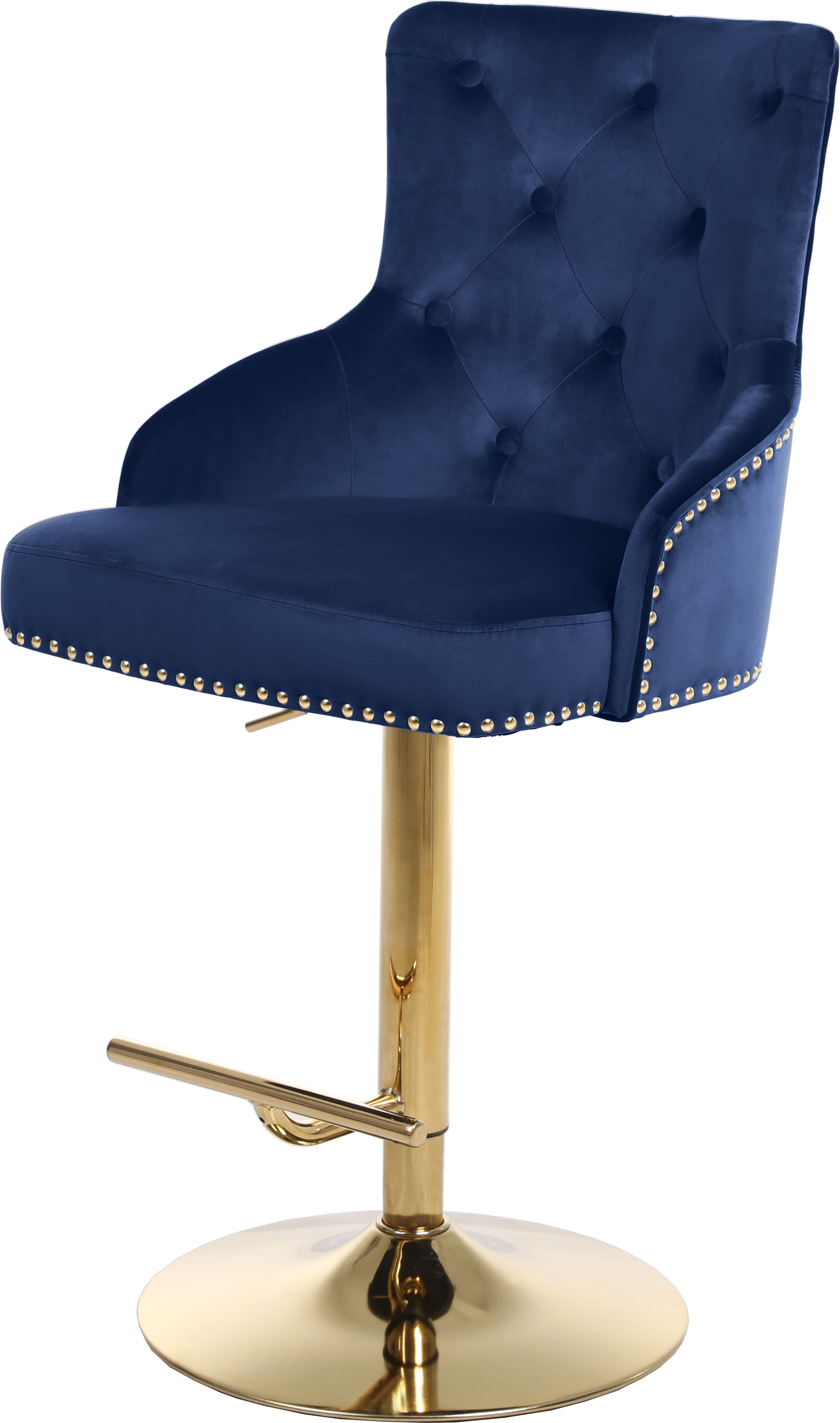 Claude - Adjustable Stool Gold Swivel - Navy