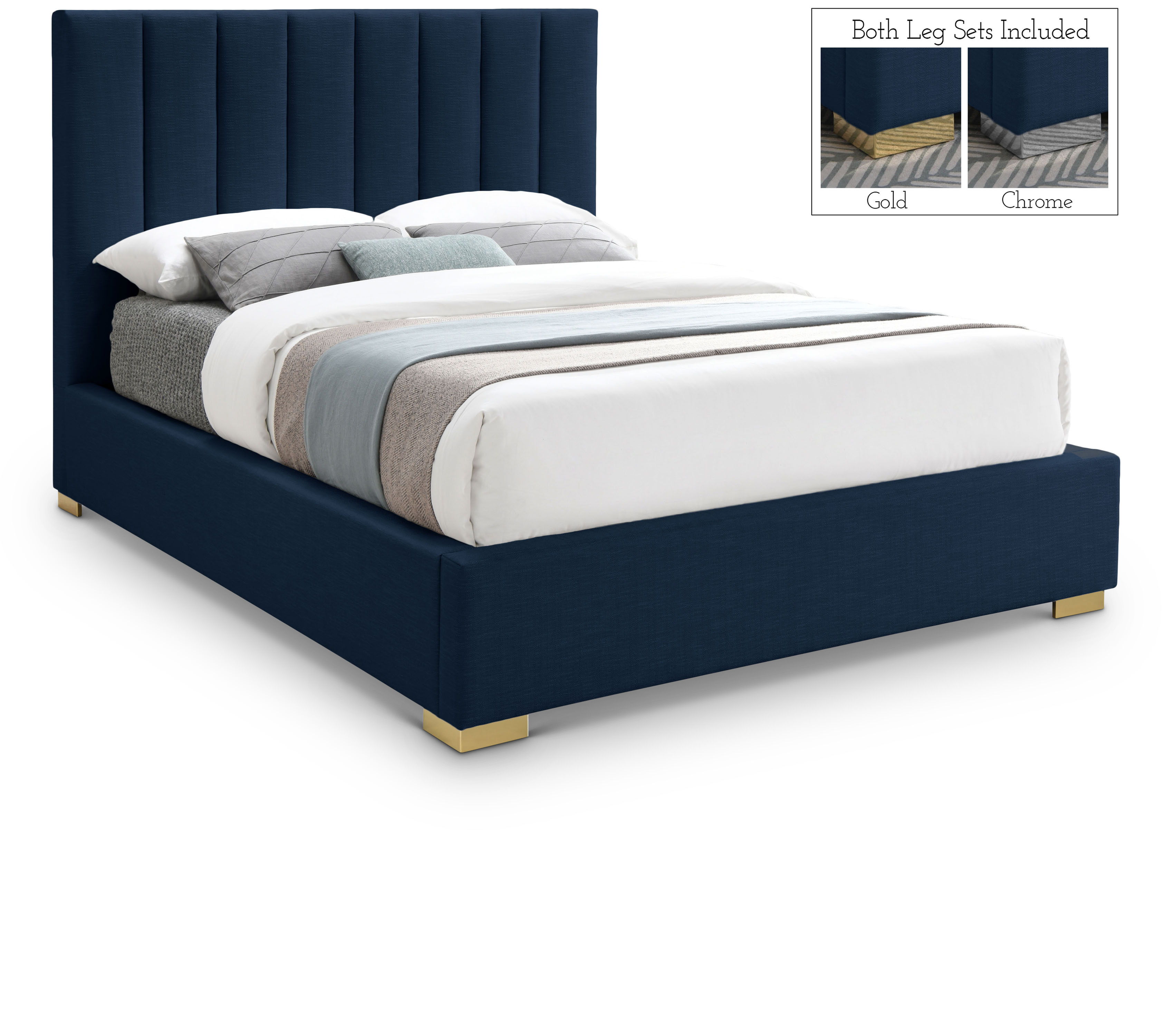 Pierce - King Bed - Navy