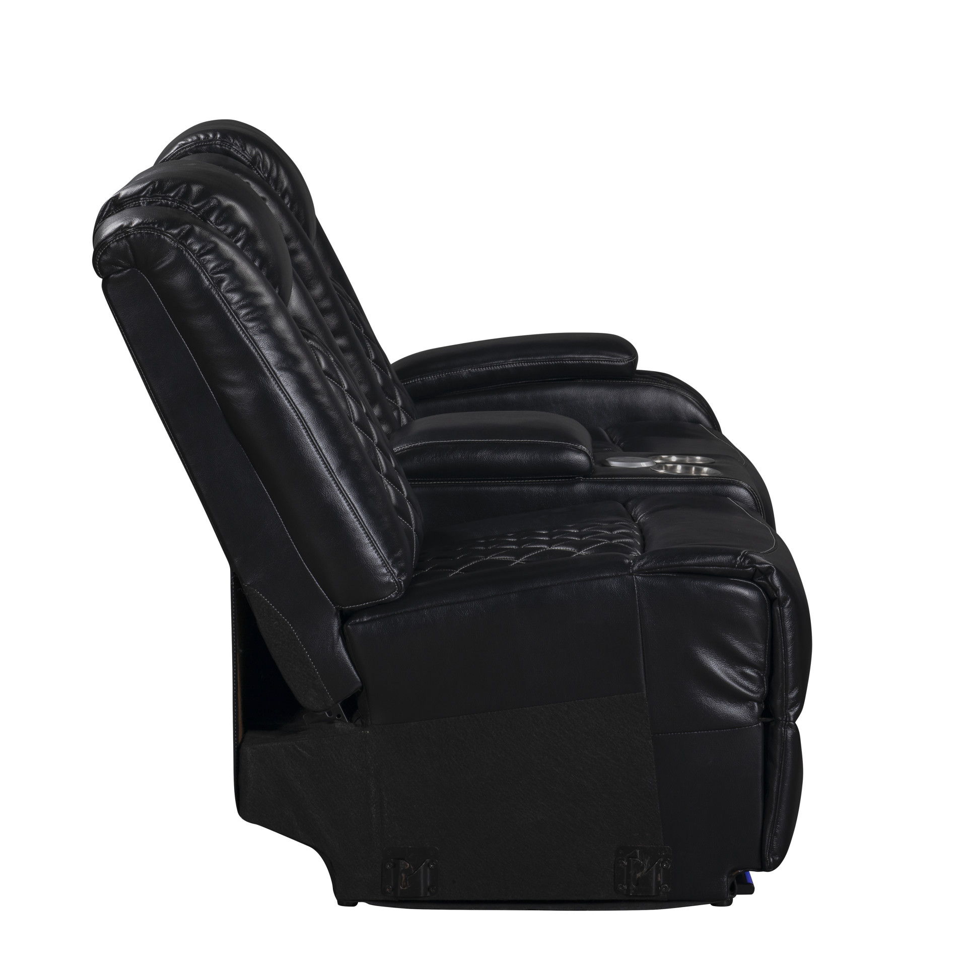 Orion II - RAF Console Loveseat With Recliner - Black