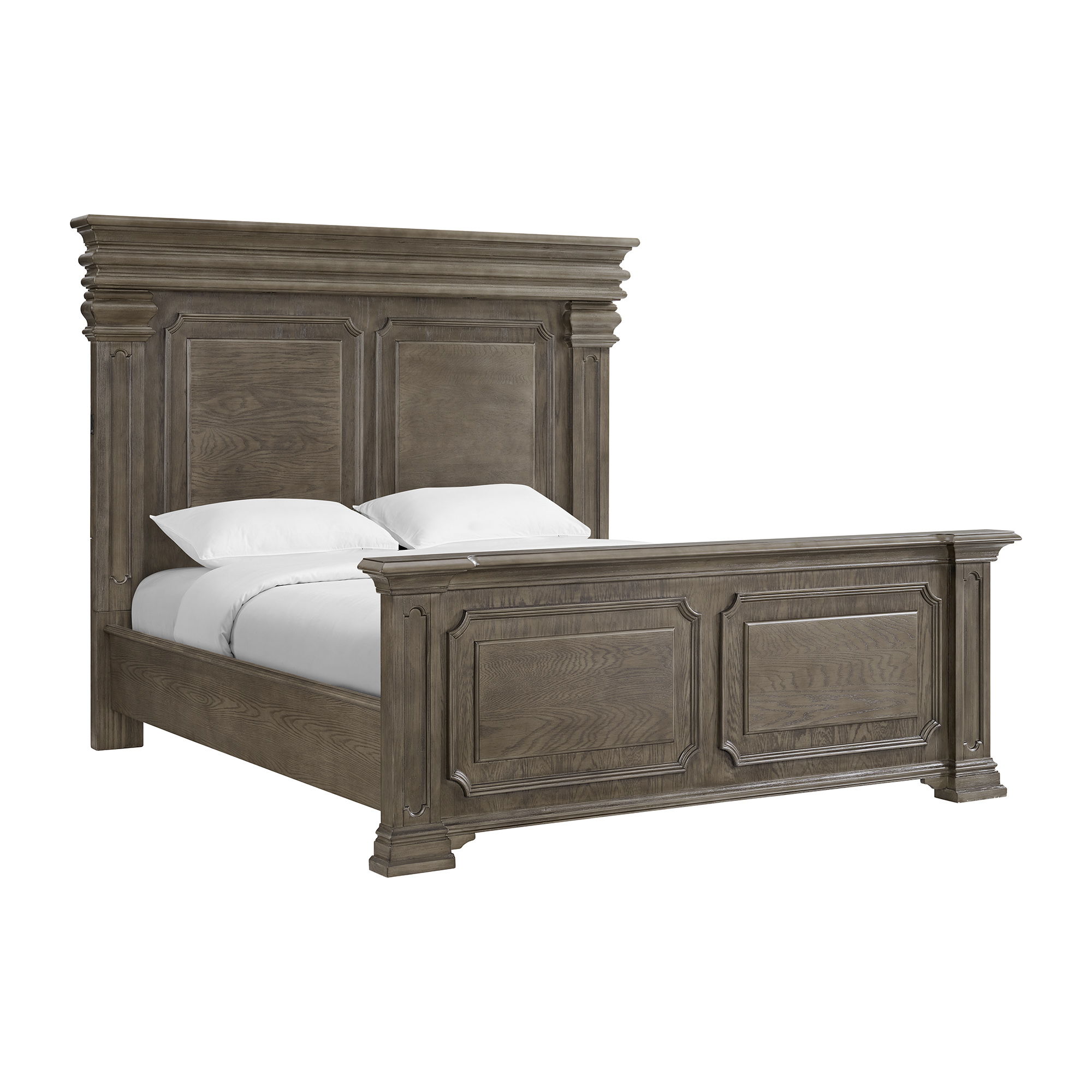 Kings Court - King 3 Piece Bedroom Set With 2 Nightstands - Gray