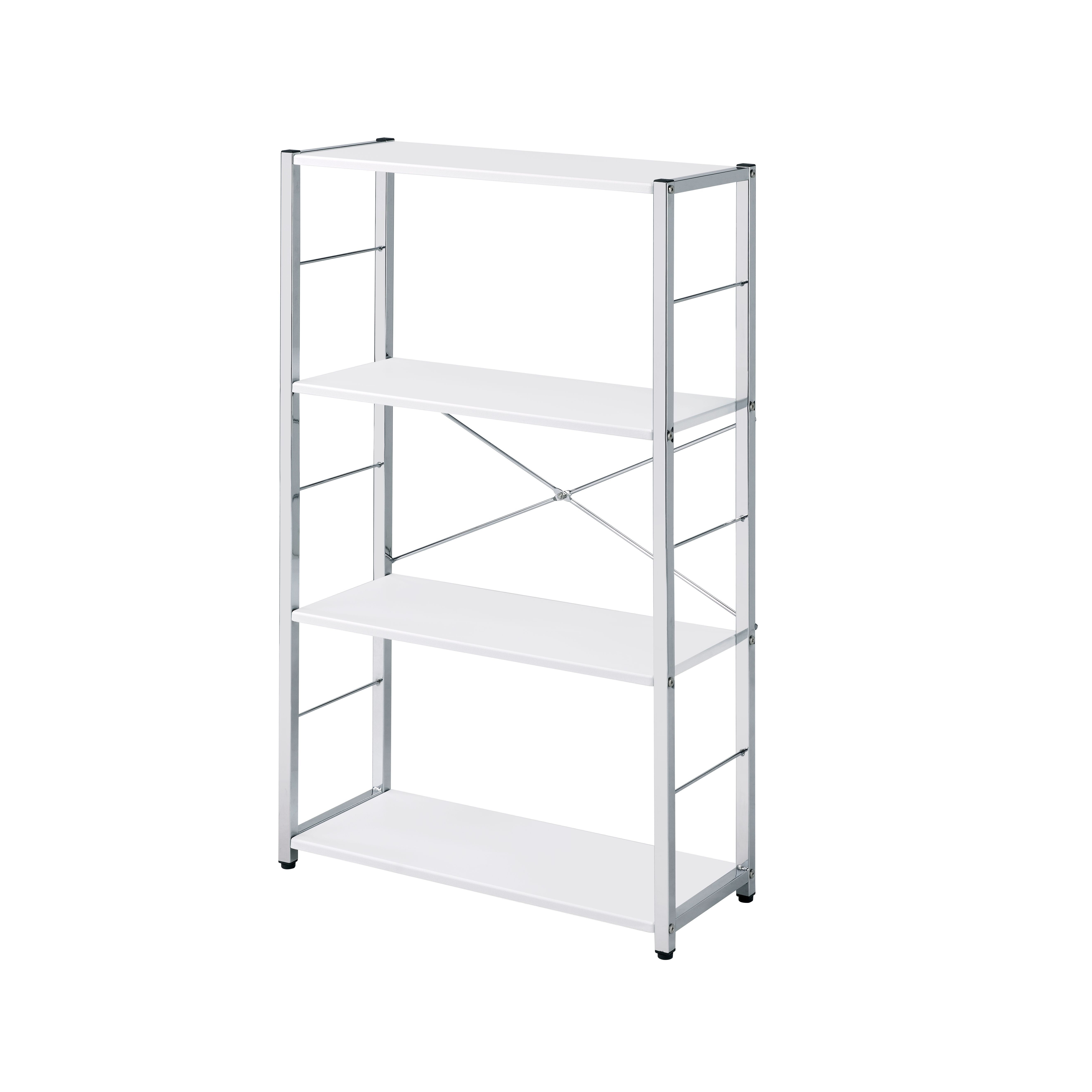 Tennos - Bookshelf - White & Chrome, white