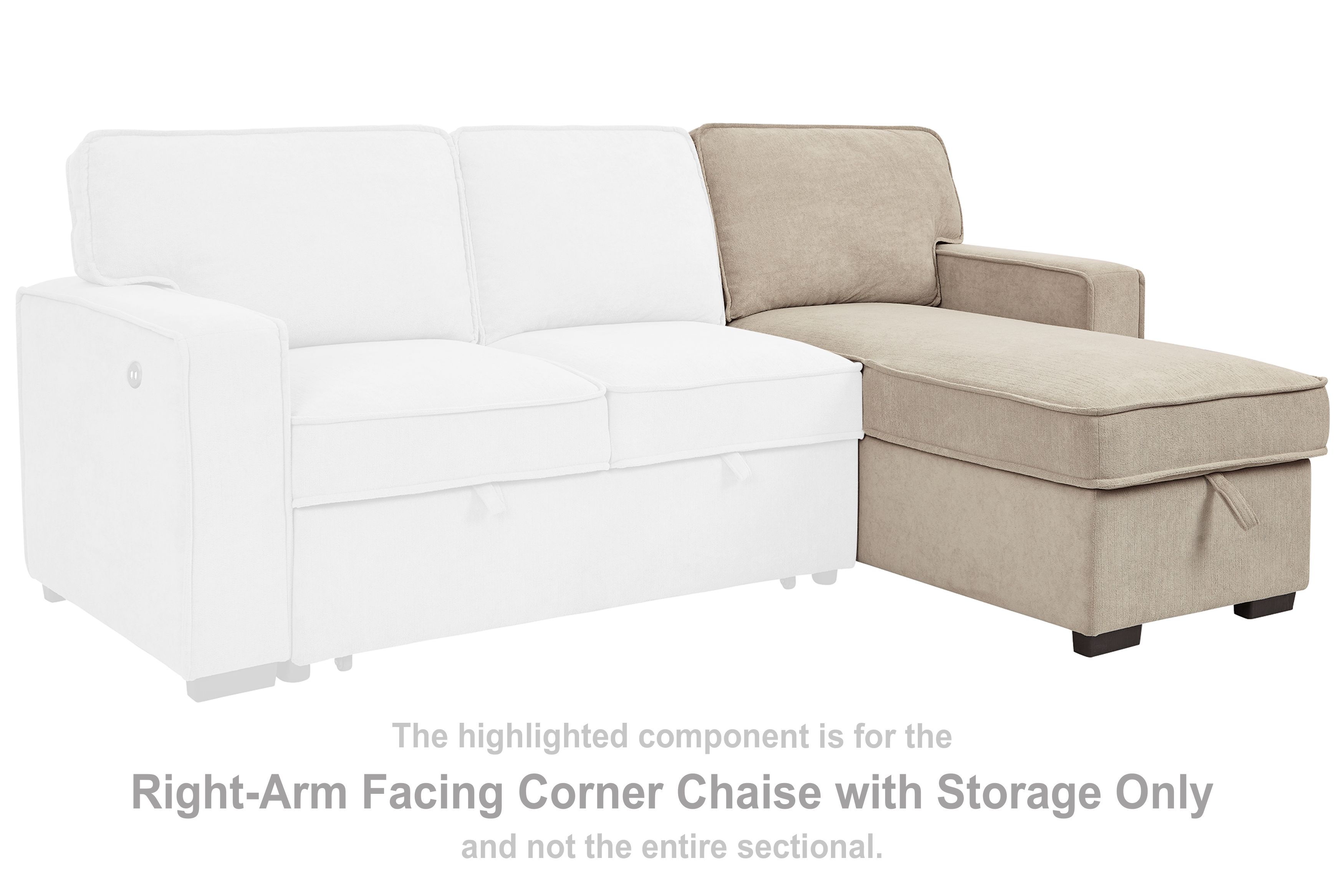 Darton Cream Chaise With Storage New Lots Furniture Online Store