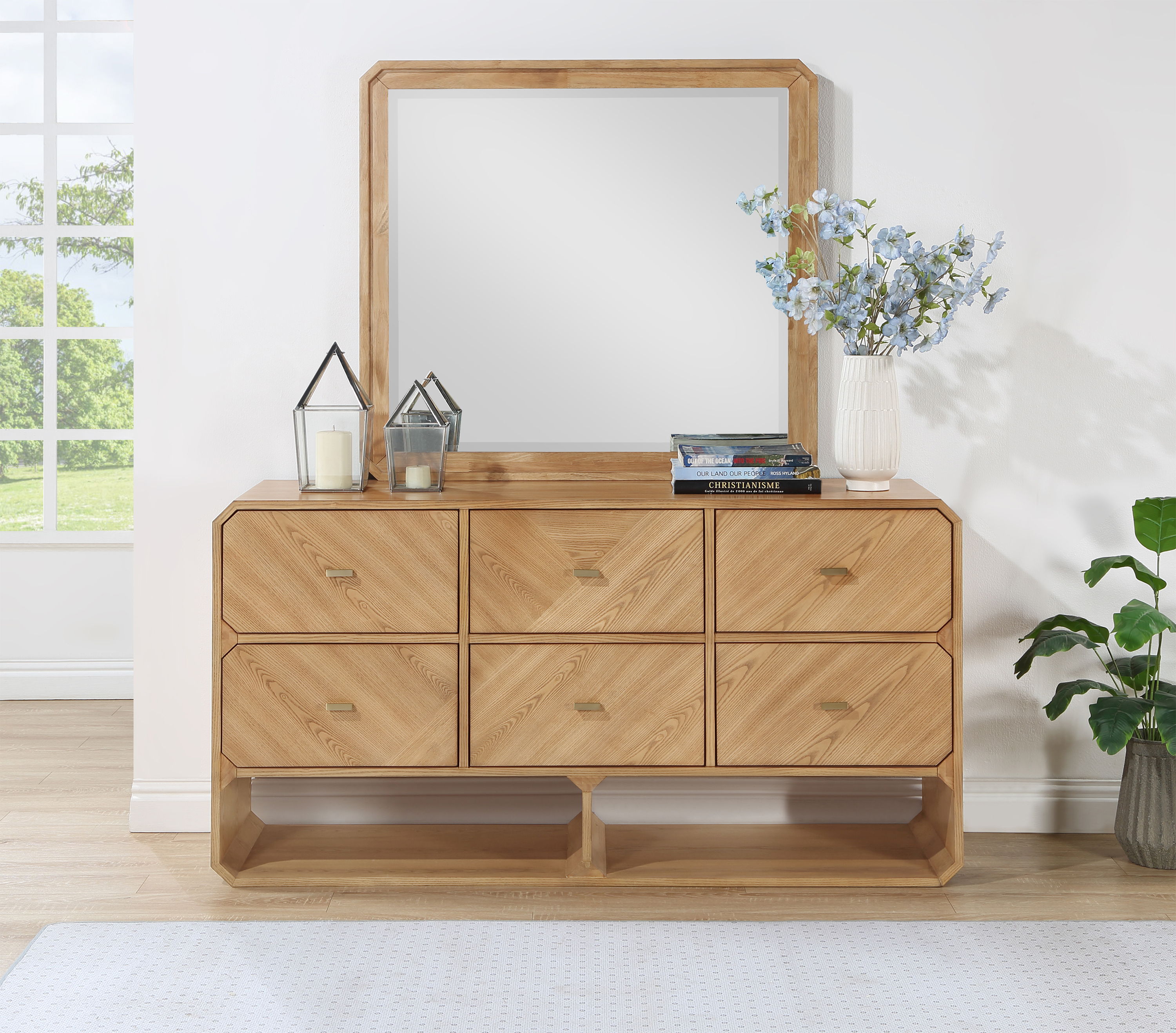 Parker - Rubberwood Mirror - Natural