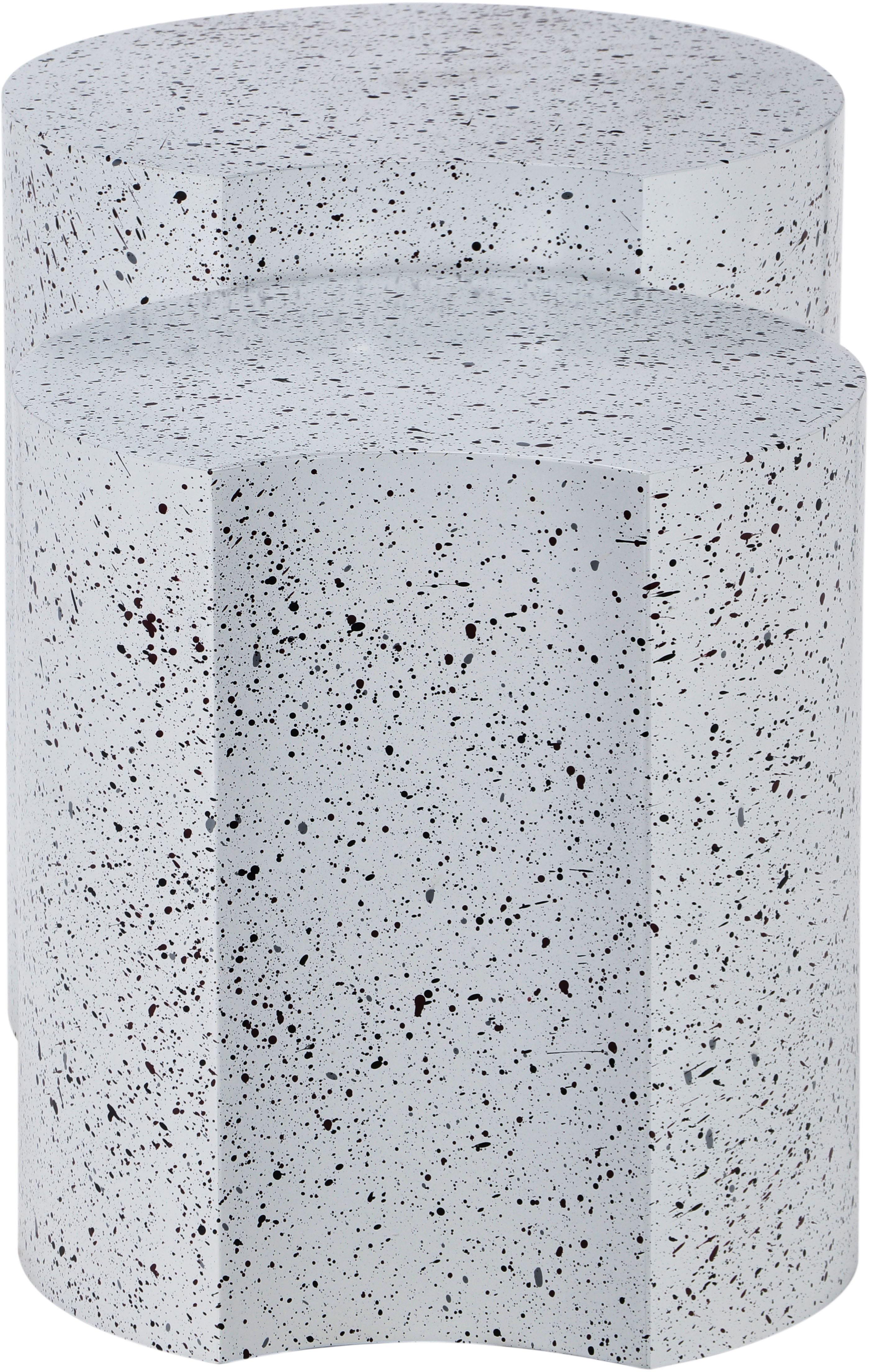 Dimple - 2 Piece Modular End Table - White Terazzo