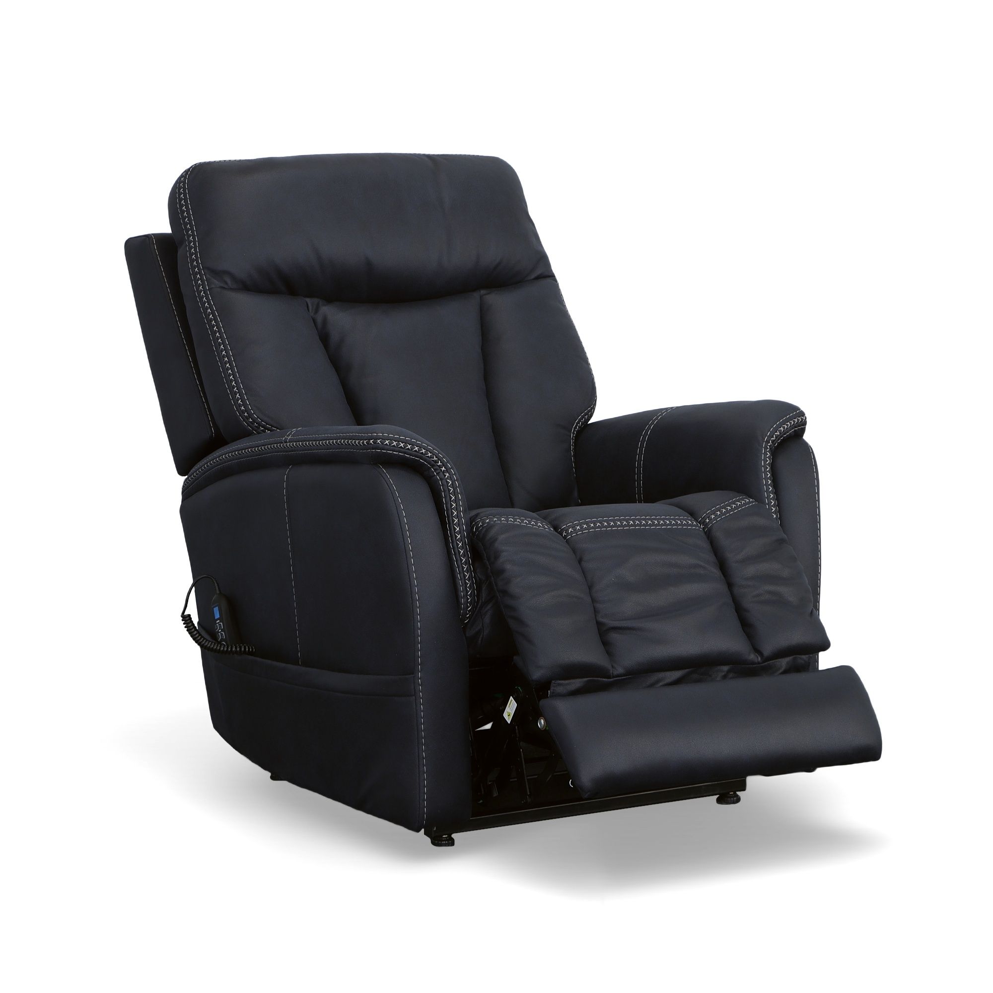 Atlas - Power Lift Recliner With Power Headrest & Lumbar - Ocean, blue, view 4