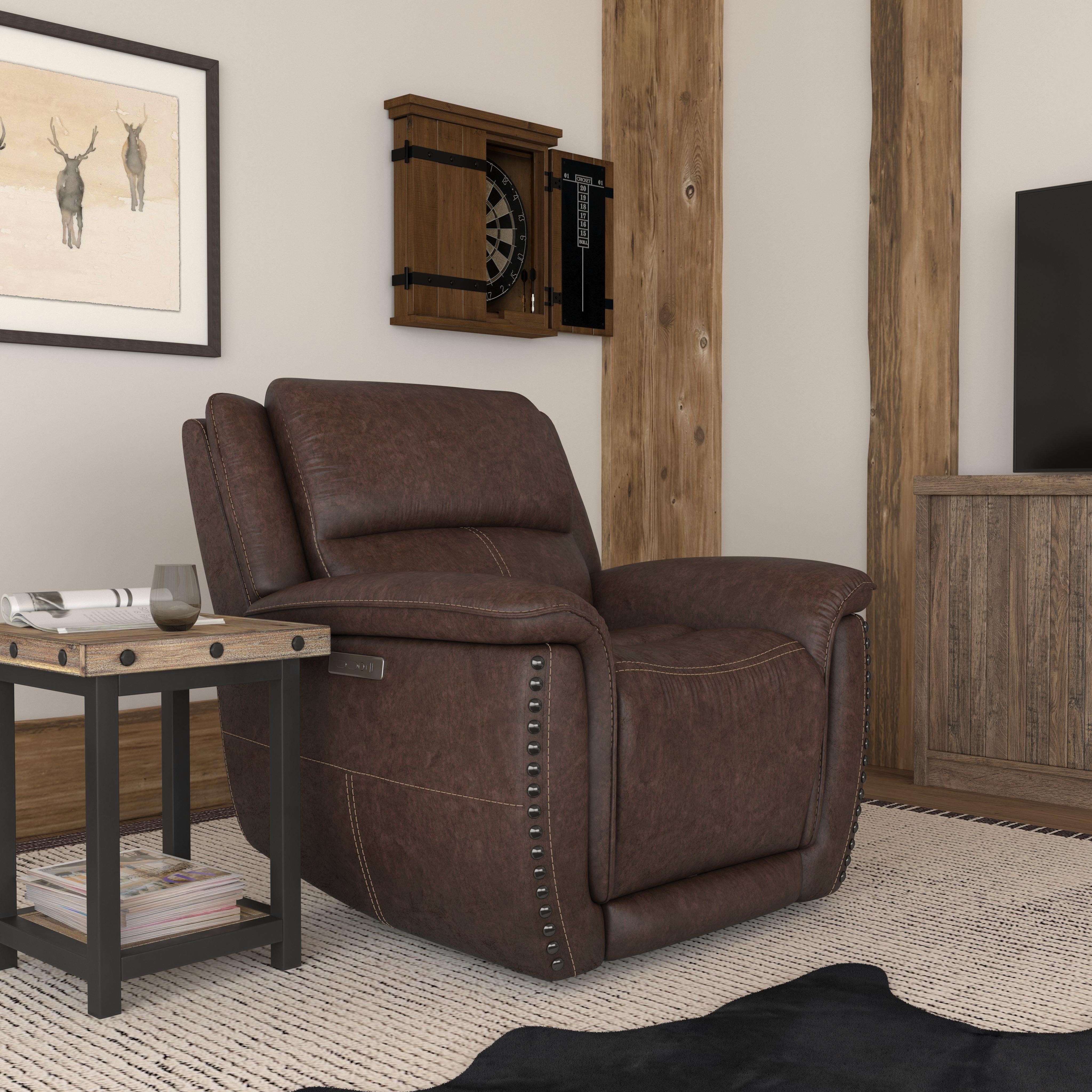 Beau - Power Recliner With Power Headrest - Sable, dark brown, view 5