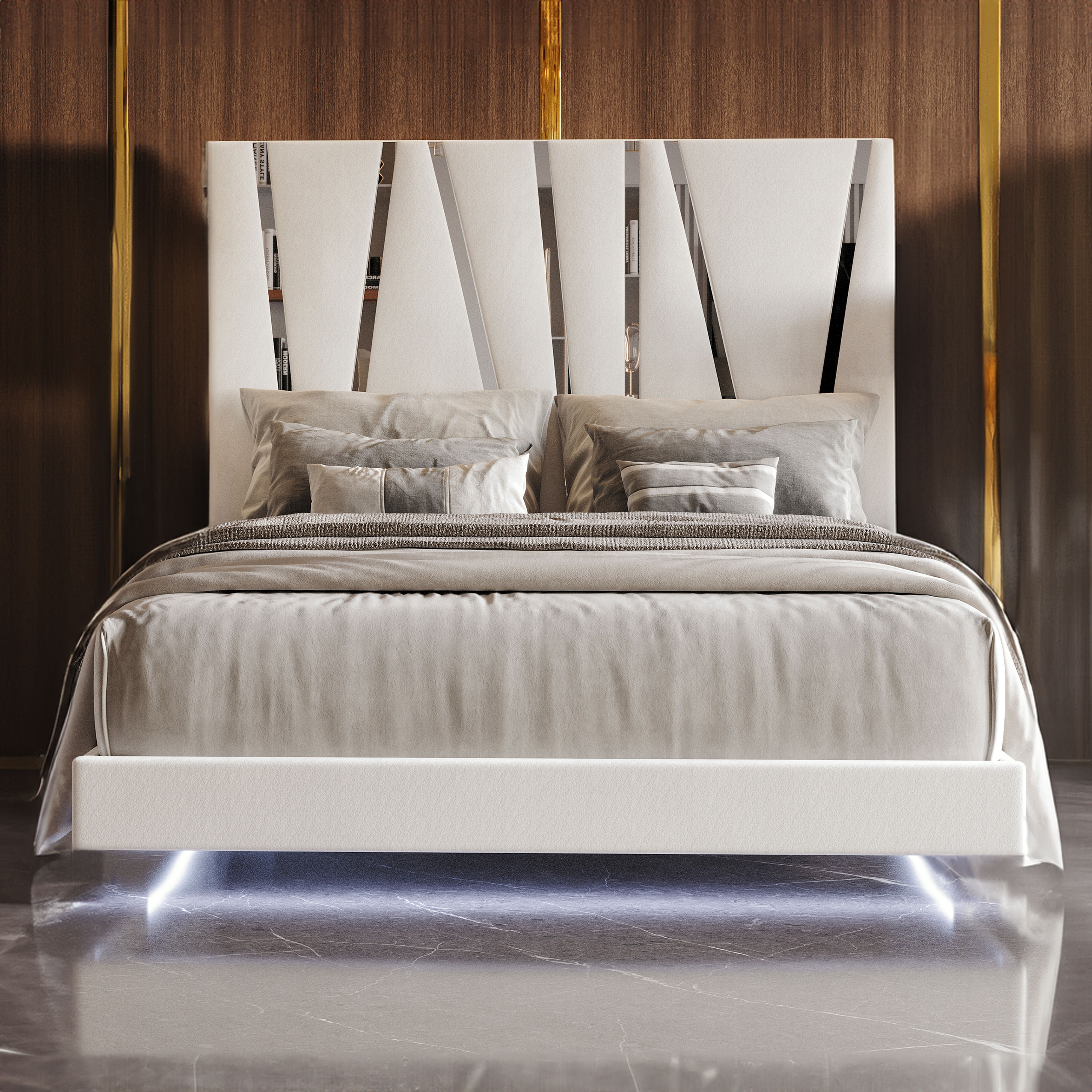 Europa - 5/0 Queen Bed - White, white