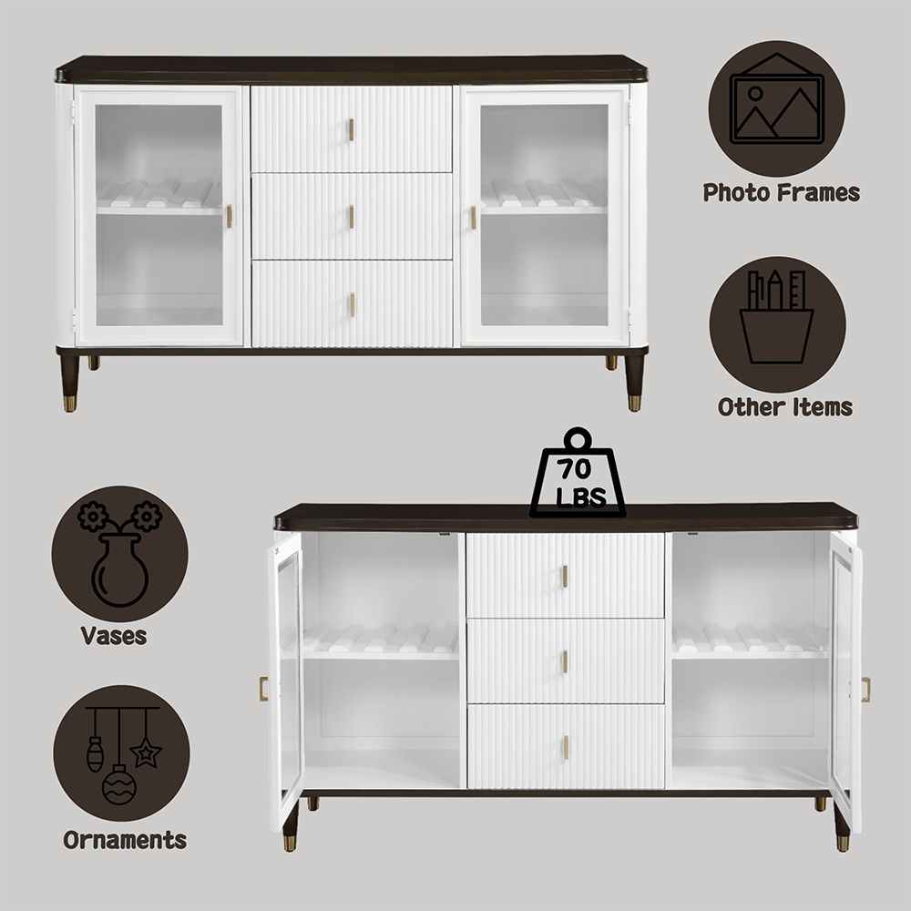 Carena - Server - White & Brown, white, view 5