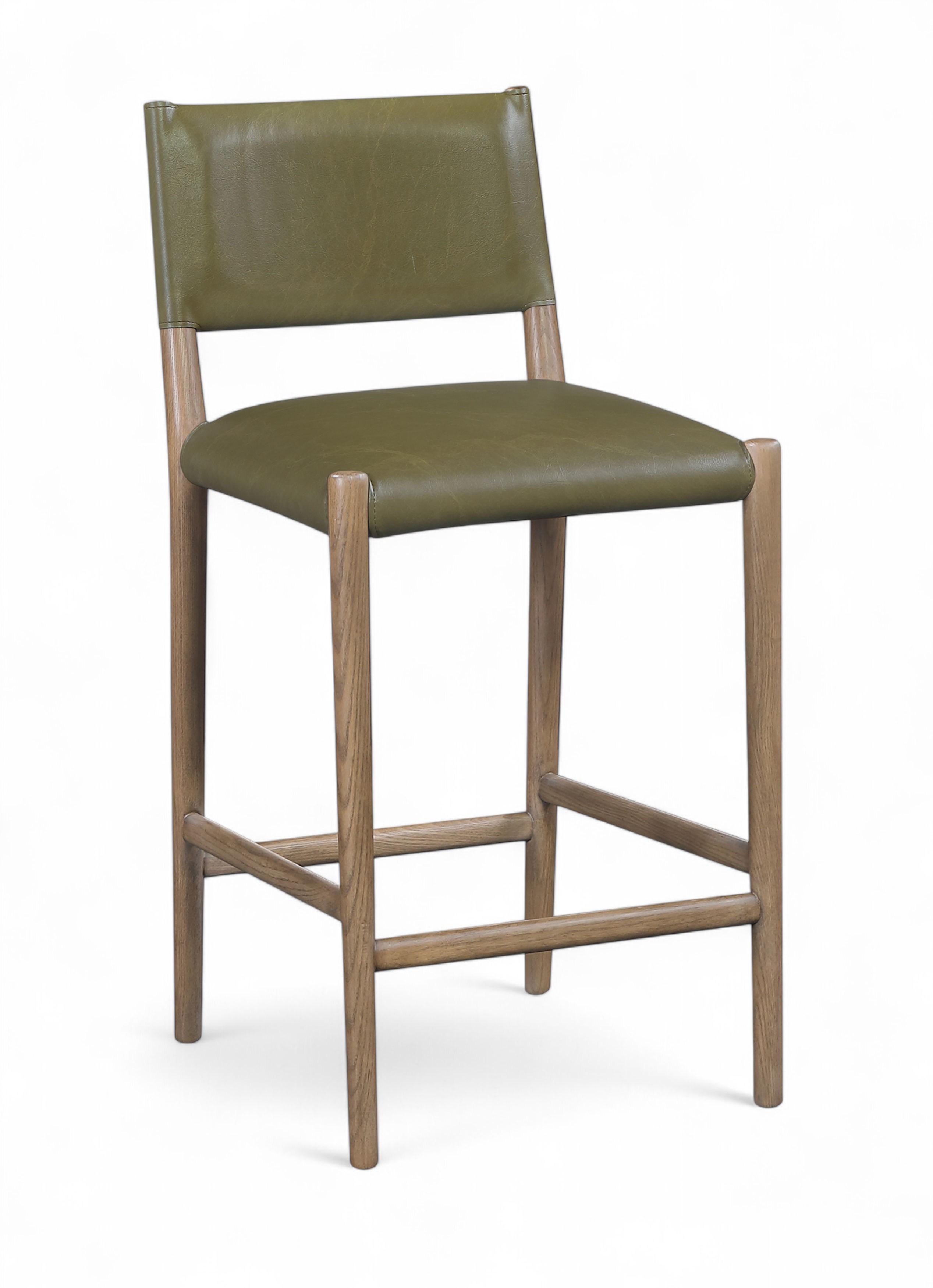 Andie - Vegan Leather Upholstered Counter Stool - Olive
