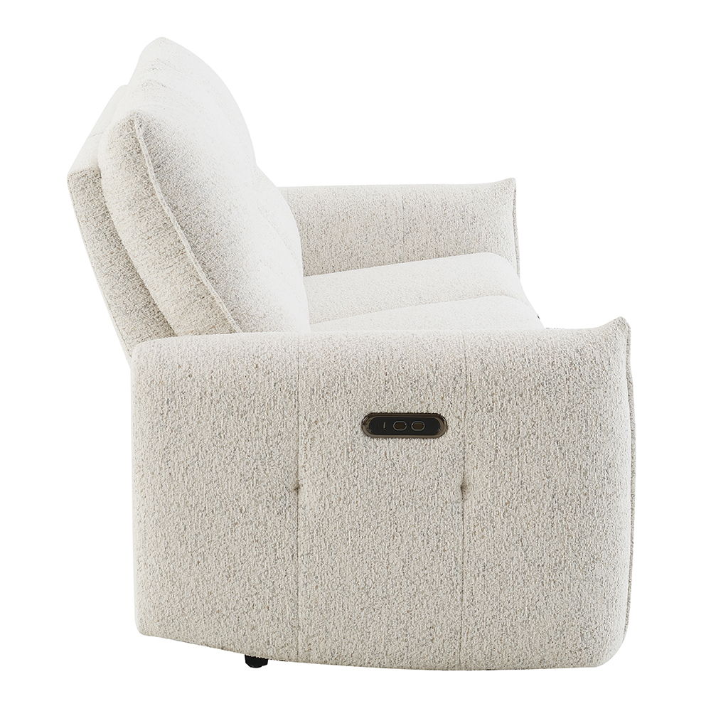 Lalisa - Power Motion Sofa With USB Port - Cream Chenille, white, view 4