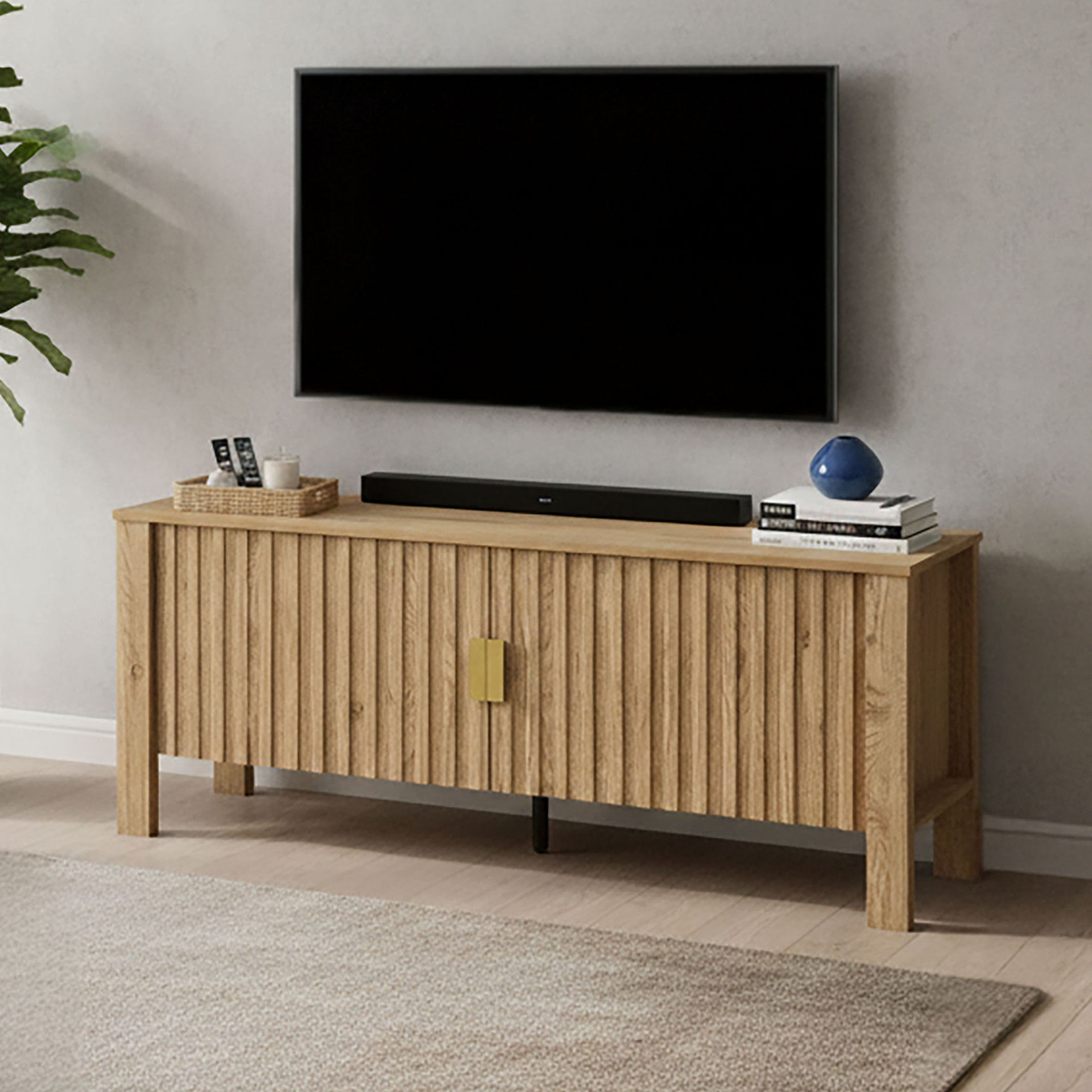 Thayer - 47" Two Door TV Console - Natural, light brown