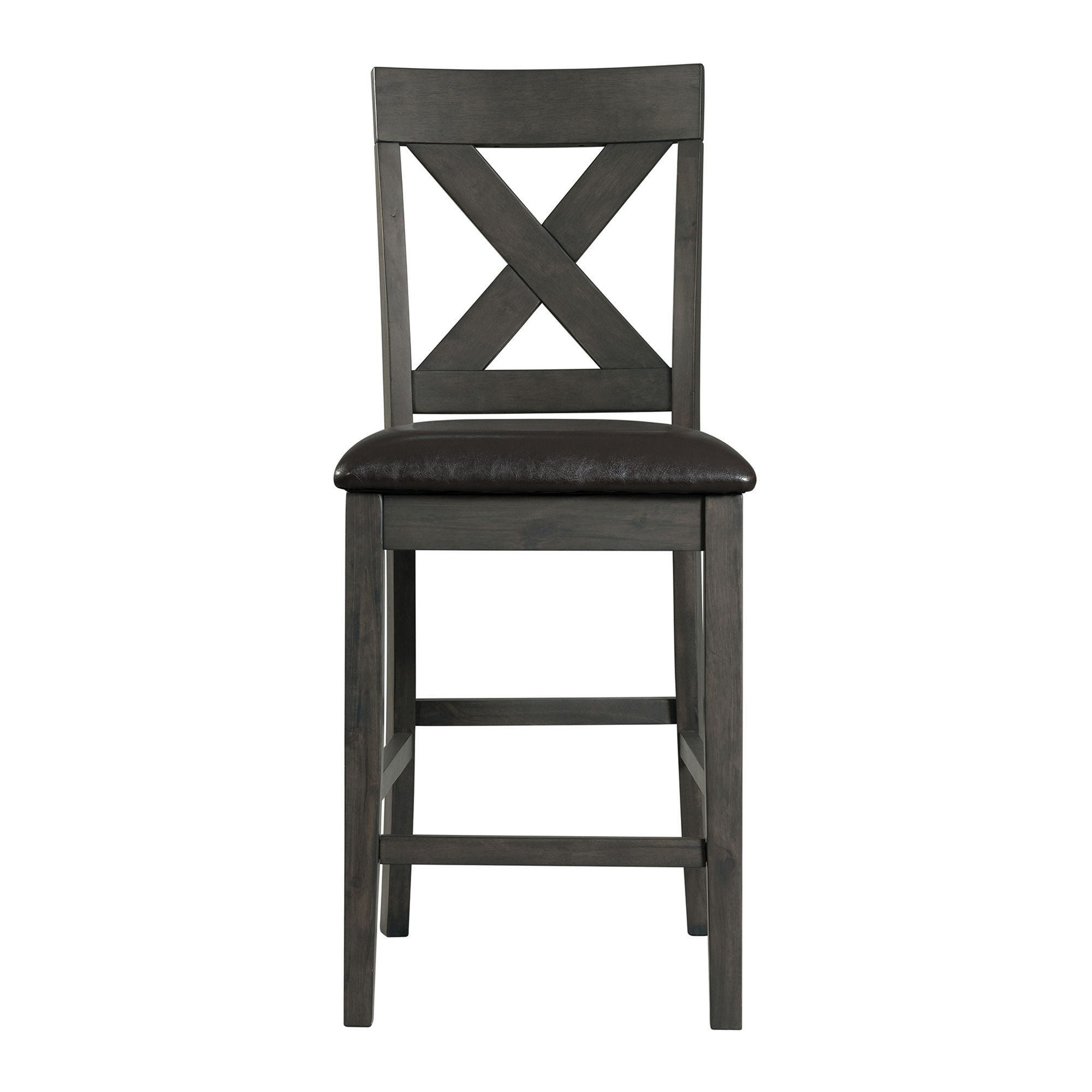 Alex - Counter Side Chair With Black PU (Set of 2) - Gray