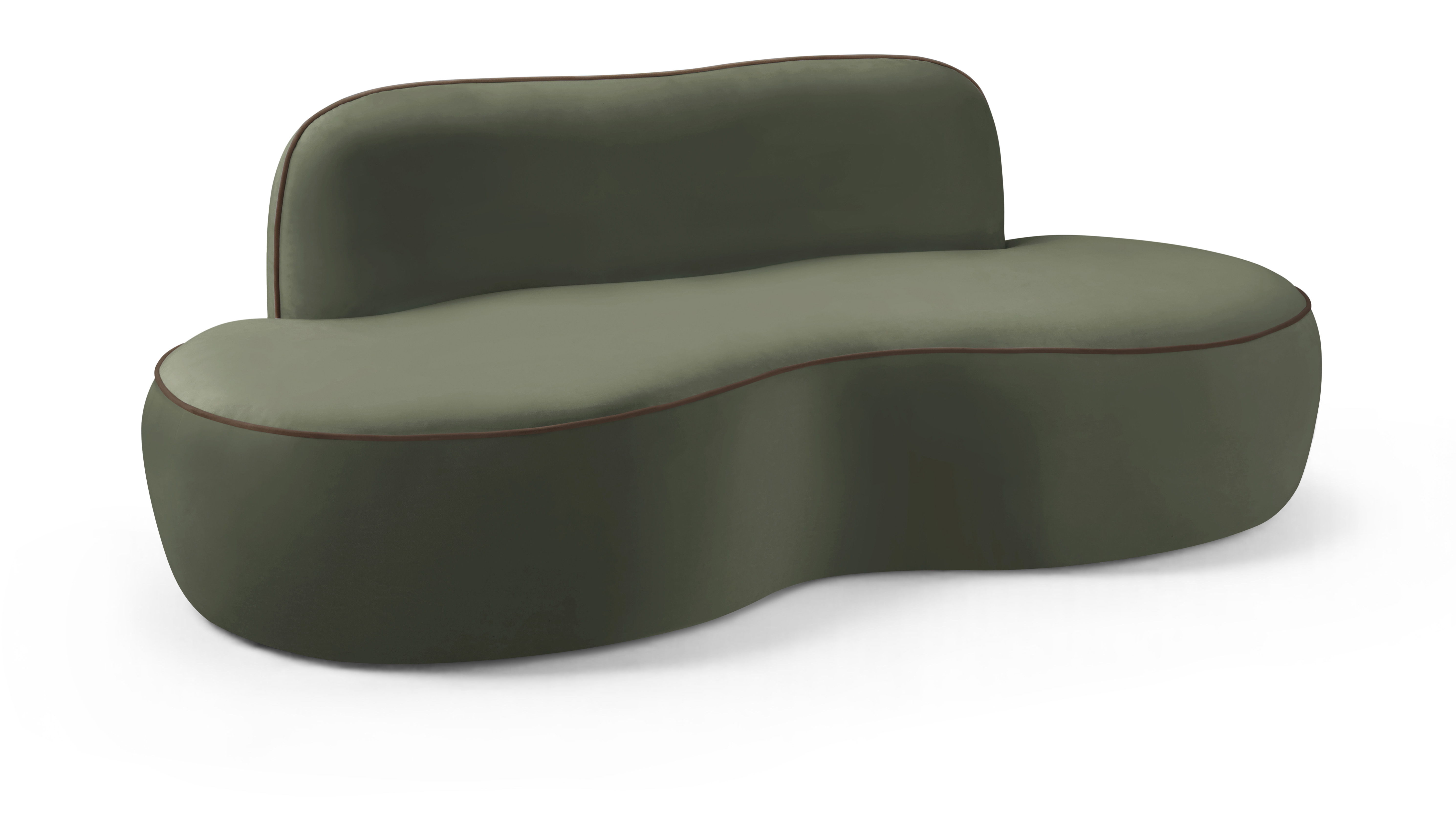 Swerve - Velvet 77" Upholstered Loveseat - Green