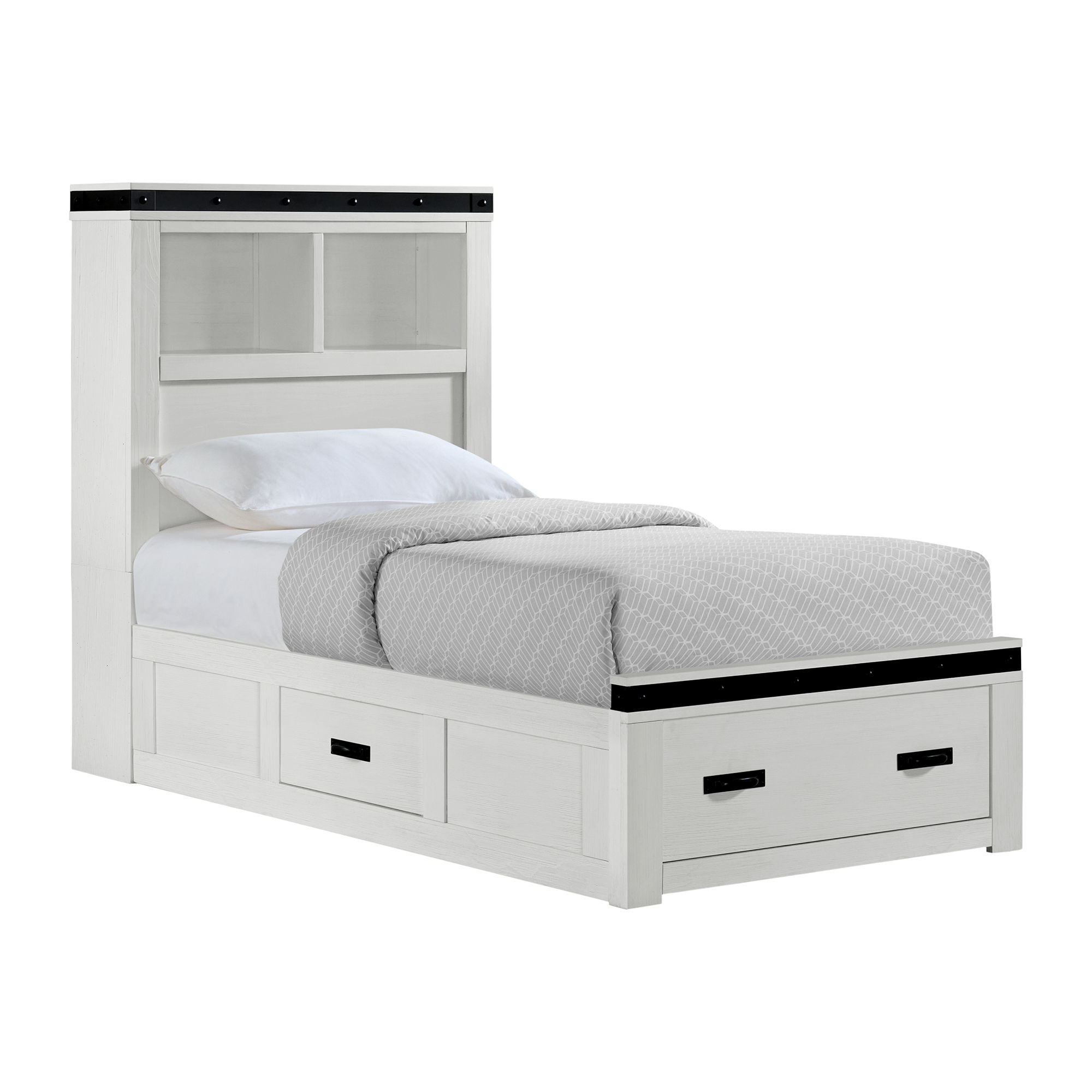 Wade - Youth Twin Platform Storage Bed - White