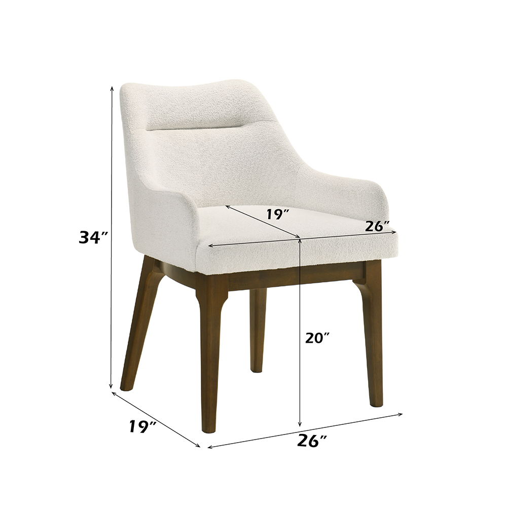 Kasha - Side Chair (Set of 2) - Chenille / Vintage Oak, white, view 7