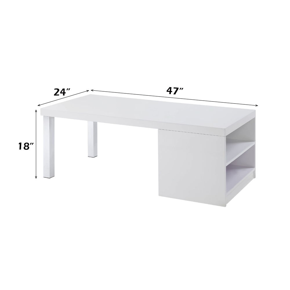 Harta - Coffee Table - White High Gloss & Chrome, white, view 3