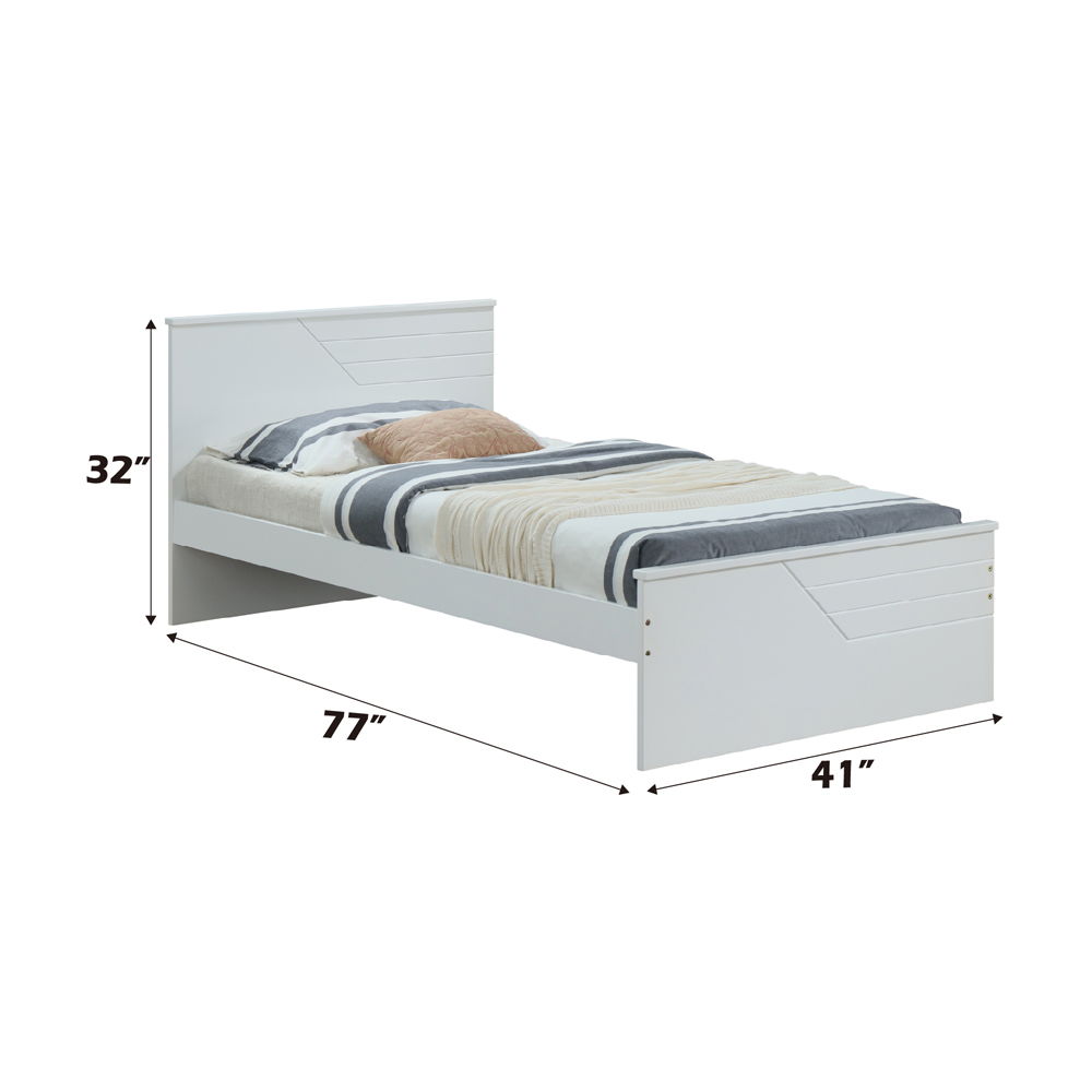 Ragna - Twin Bed - White, white, view 5