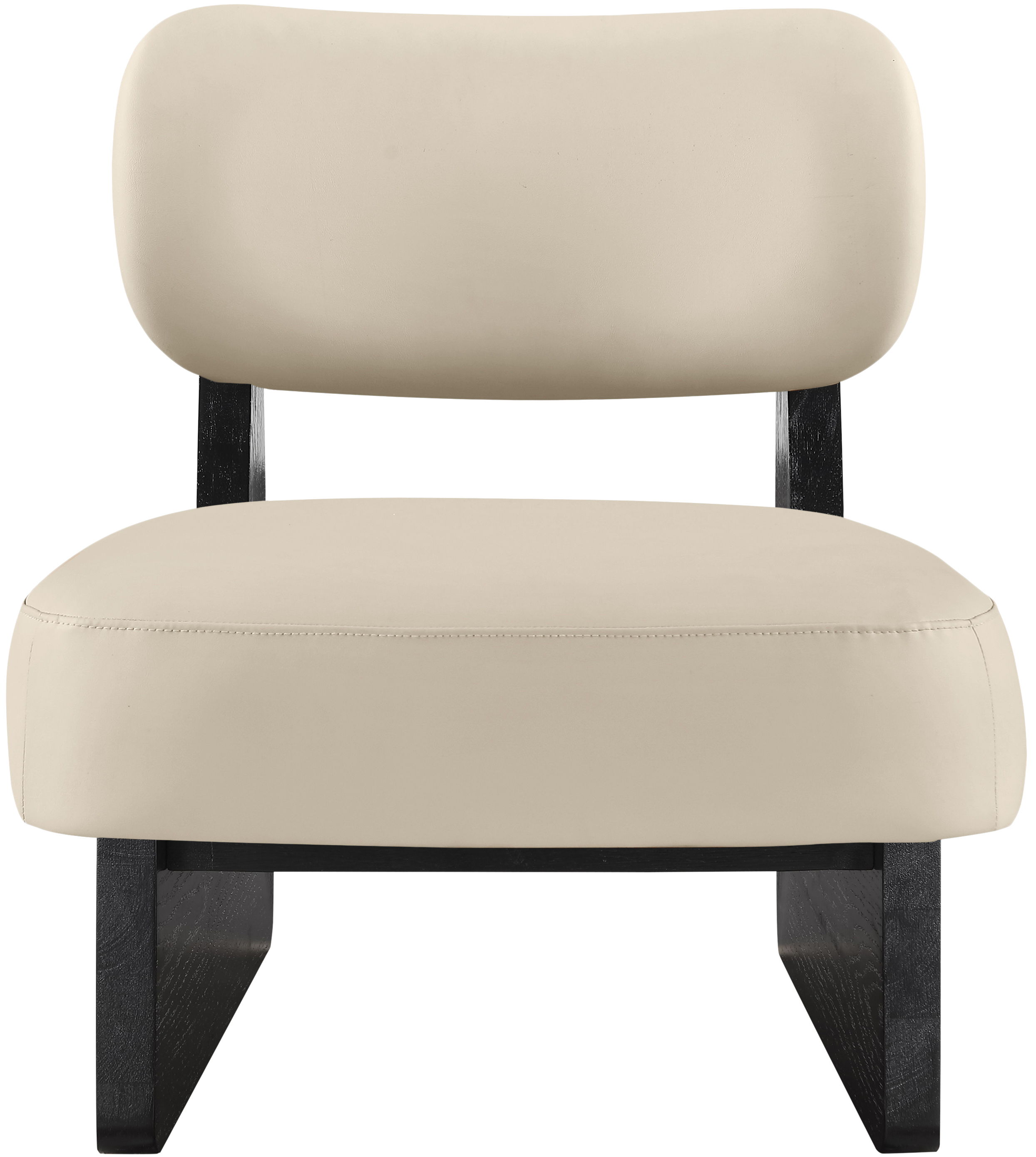 Vetra - Vegan Leather Upholstered Accent Chair - Beige / Painted Black
