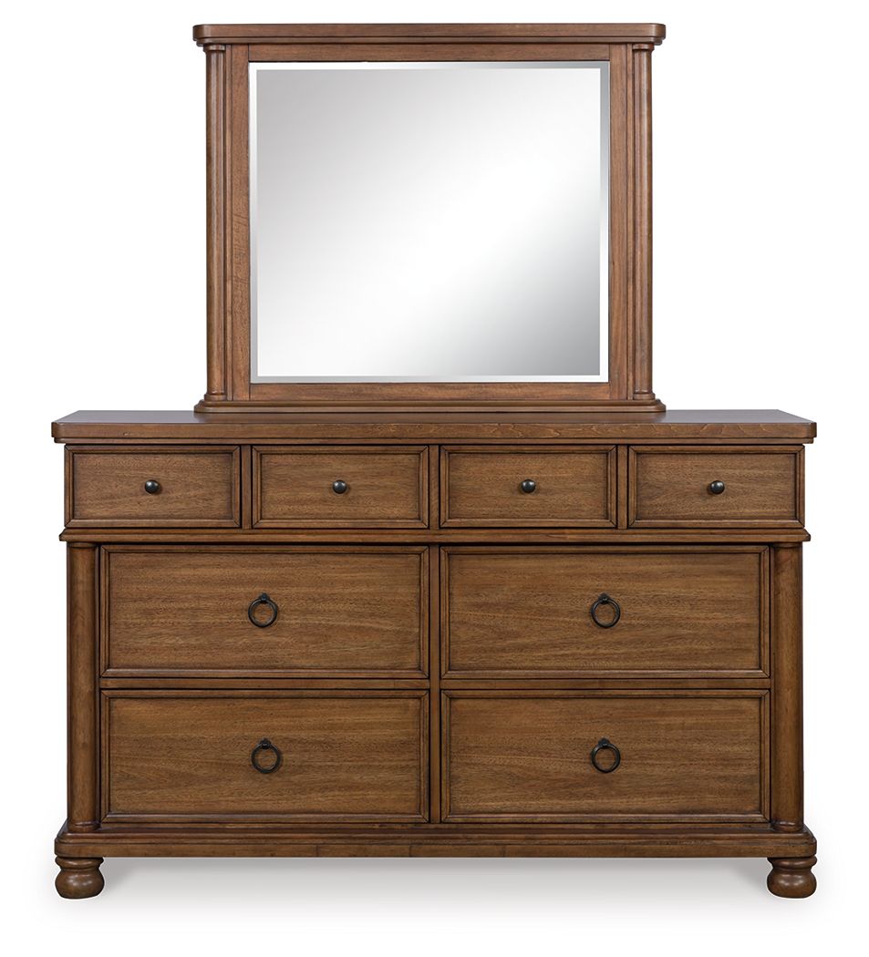 Ashley Furniture Rowlenstown - Dresser And Mirror - Brown - Image 6