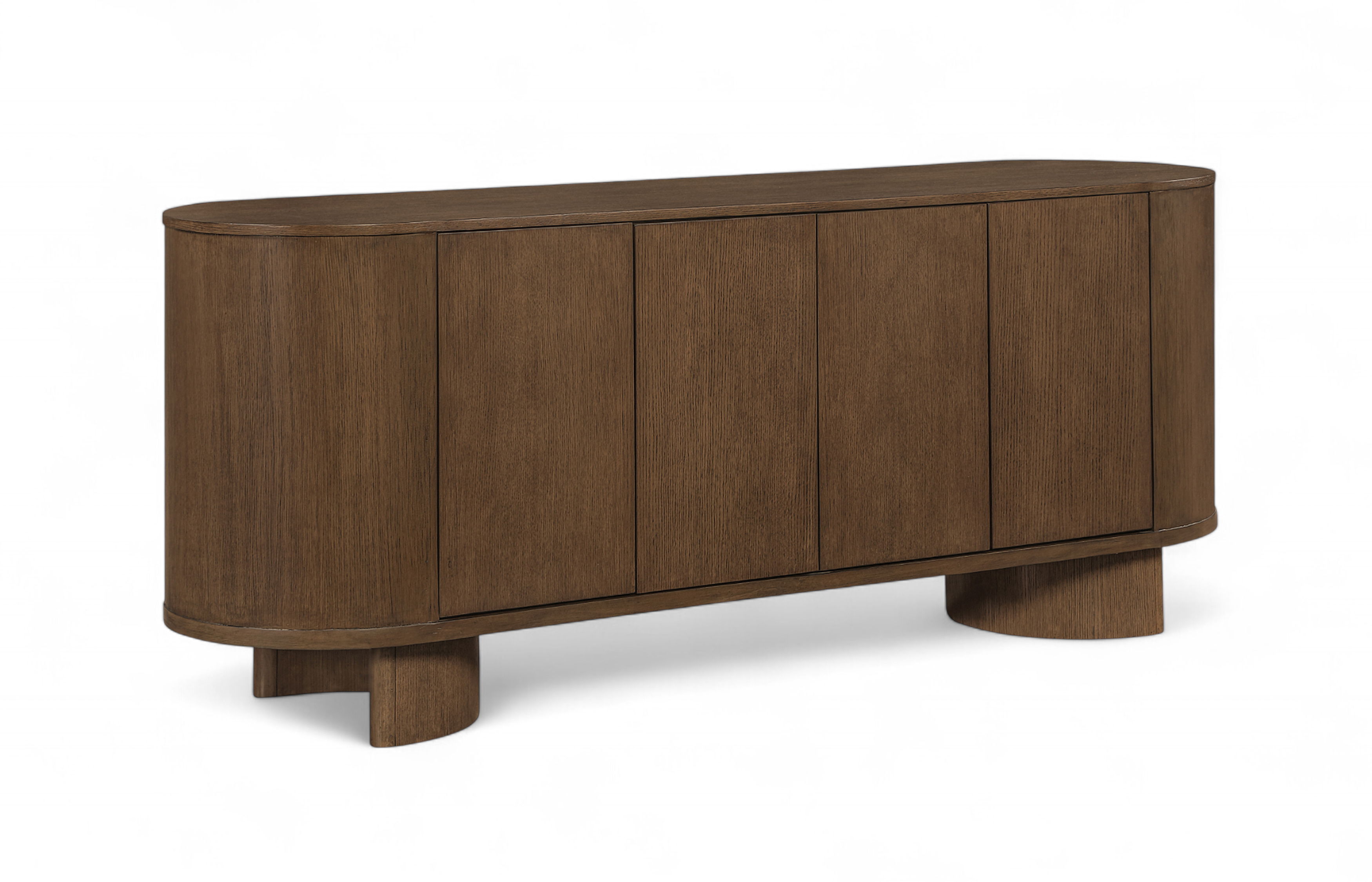 Caldra - Oak Veneer And Solid Wood Sideboard / Buffet - Brown