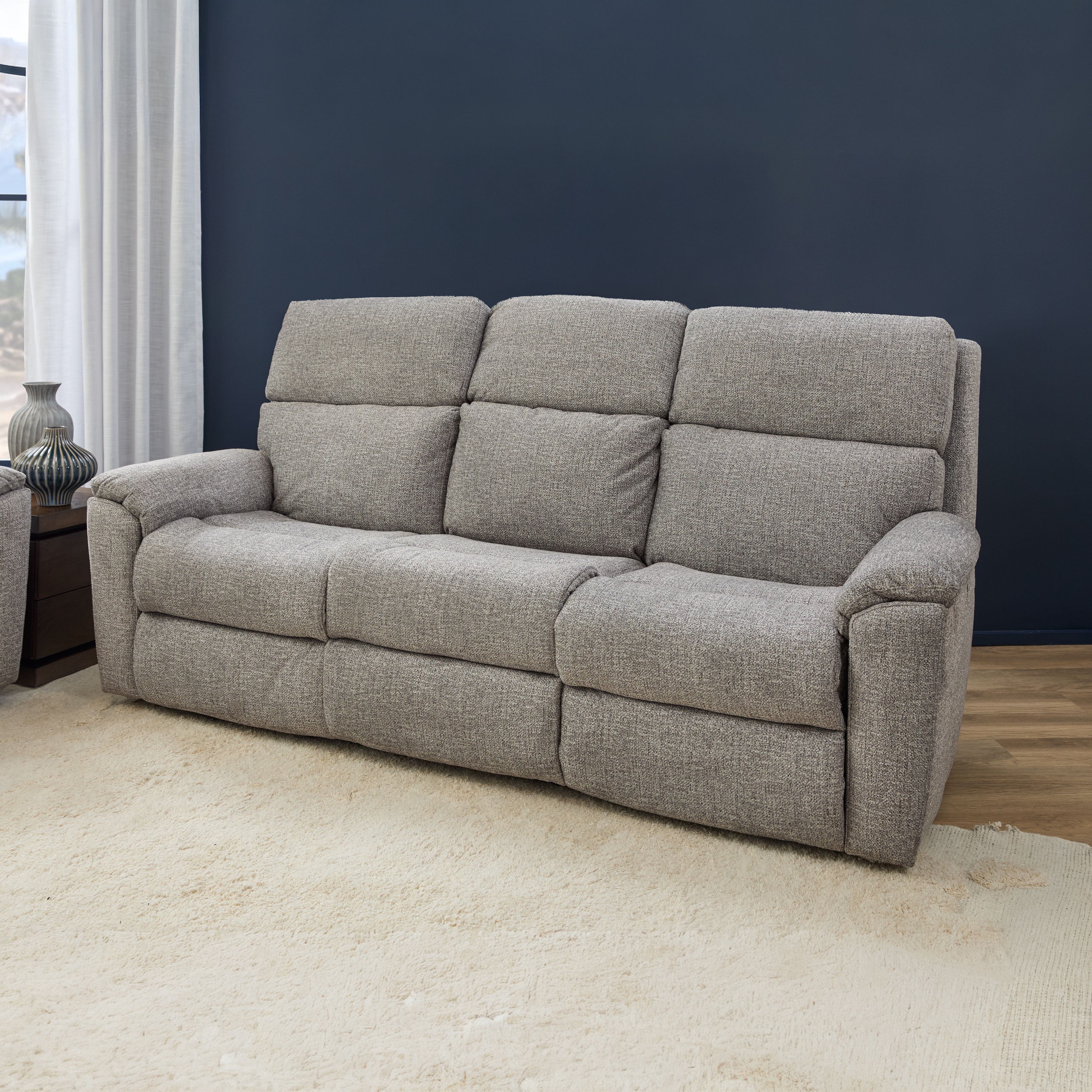Porter - Transitional Power Reclining Sofa With Console & Power Headrests & Lumbar - Gray, dark gray, view 5
