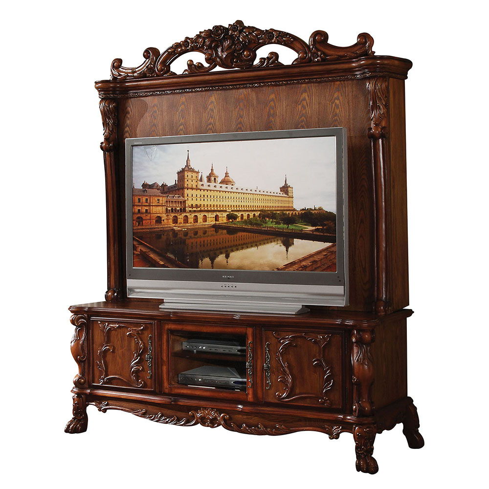 Dresden - 81" Entertainment Center - Cherry Oak, dark brown, view 2