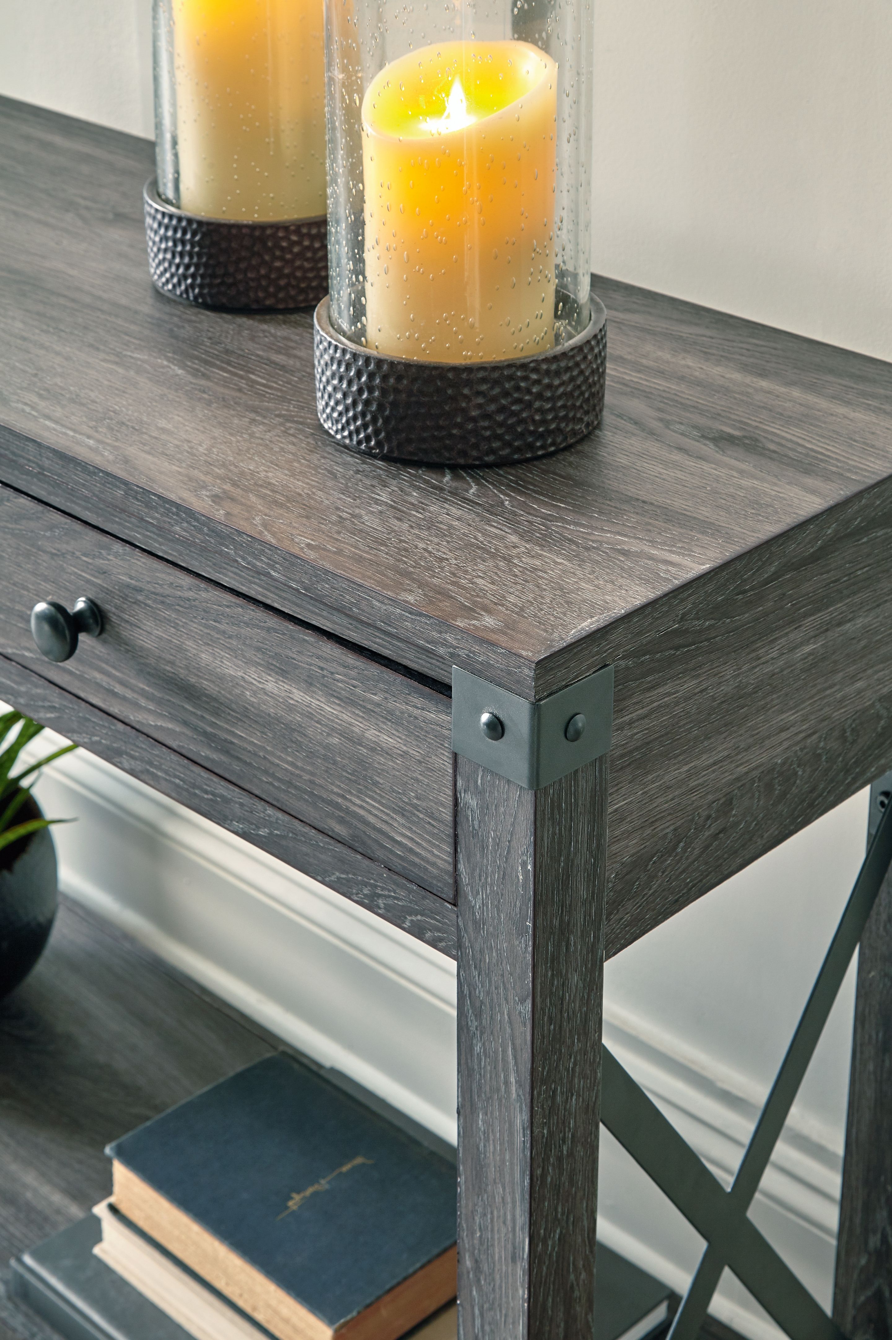 Ashley Furniture Freedan - Console Sofa Table - Grayish Brown - Image 7
