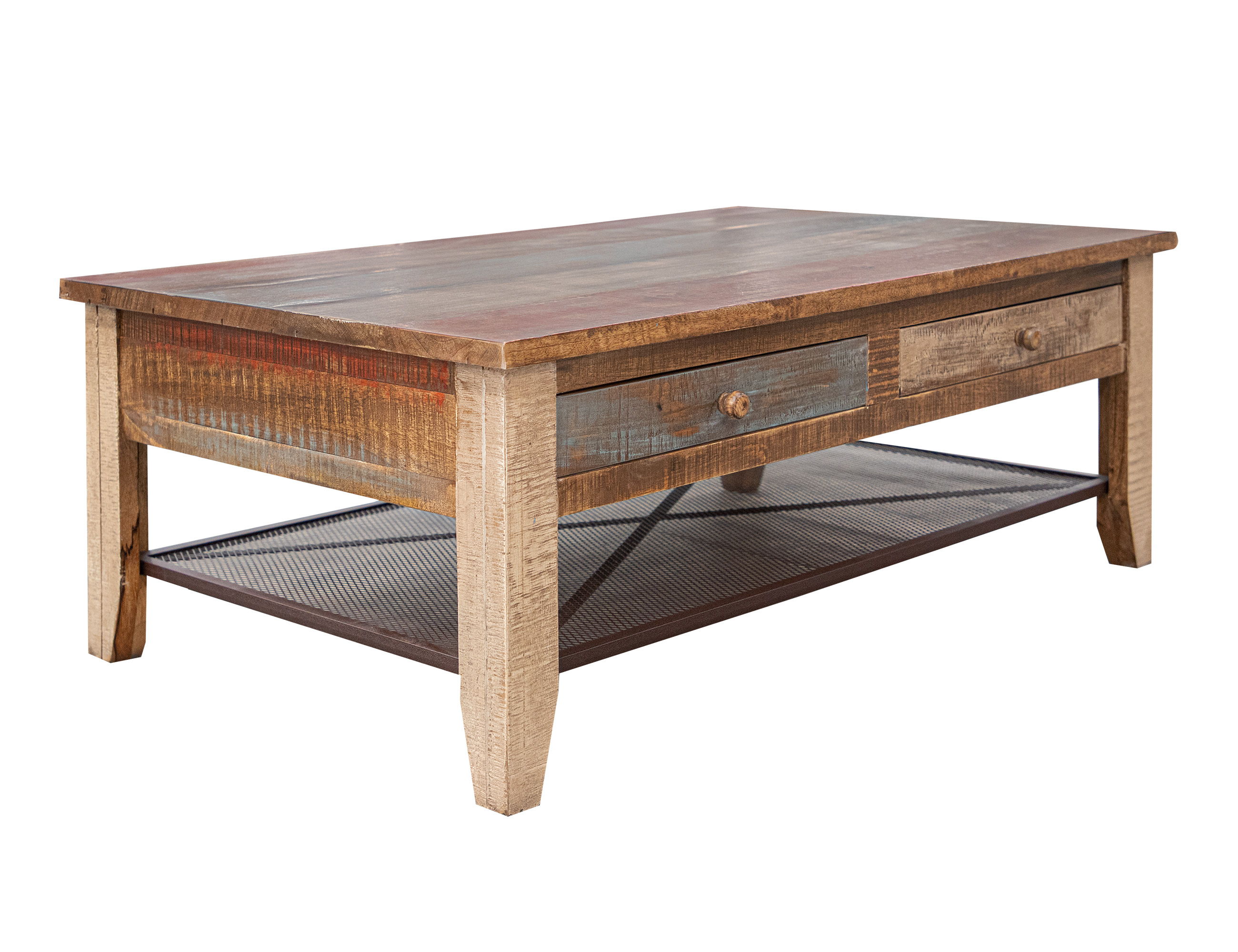 International Furniture Direct Antique - Cocktail Table With 4 Drawers - Multicolor