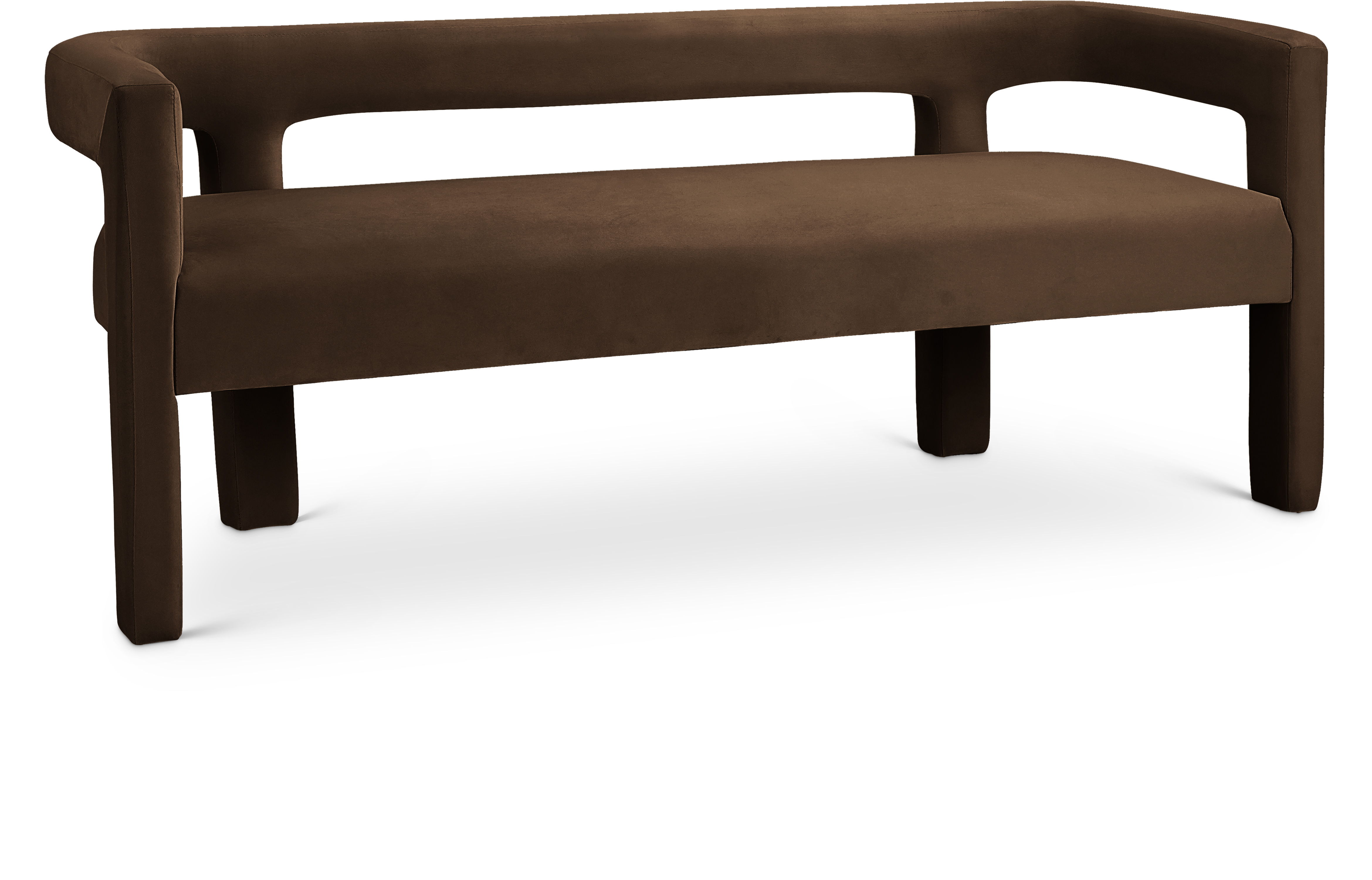 Athena - Velvet Bench - Brown