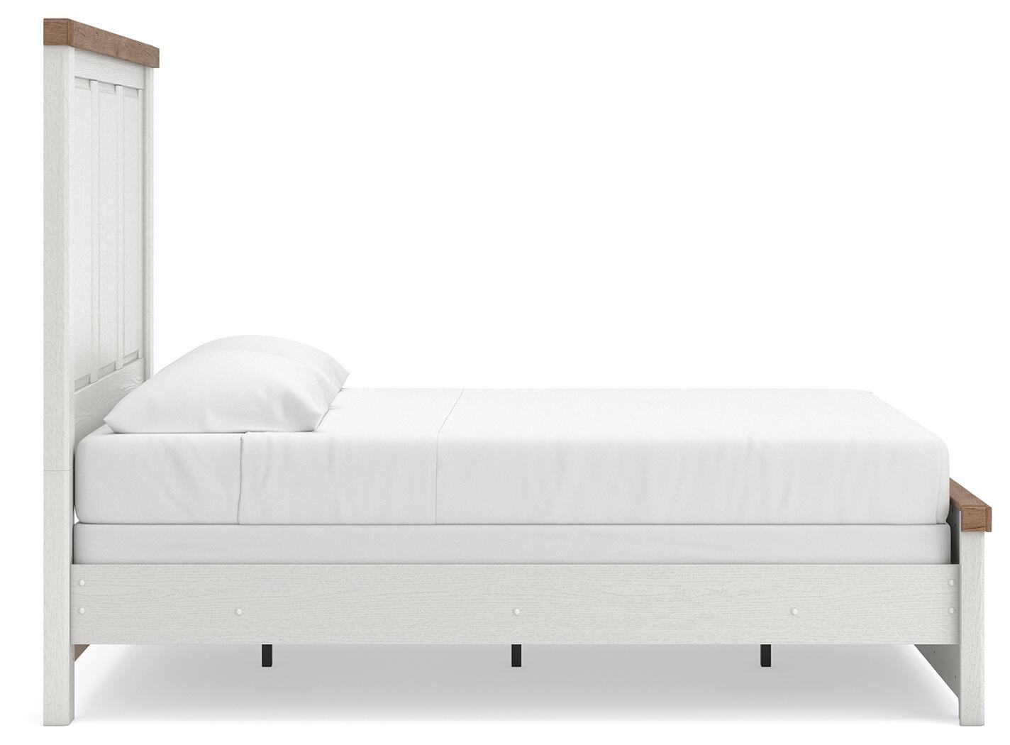 Ashley Furniture Savonport - Queen Panel Bed - White / Brown - Image 5