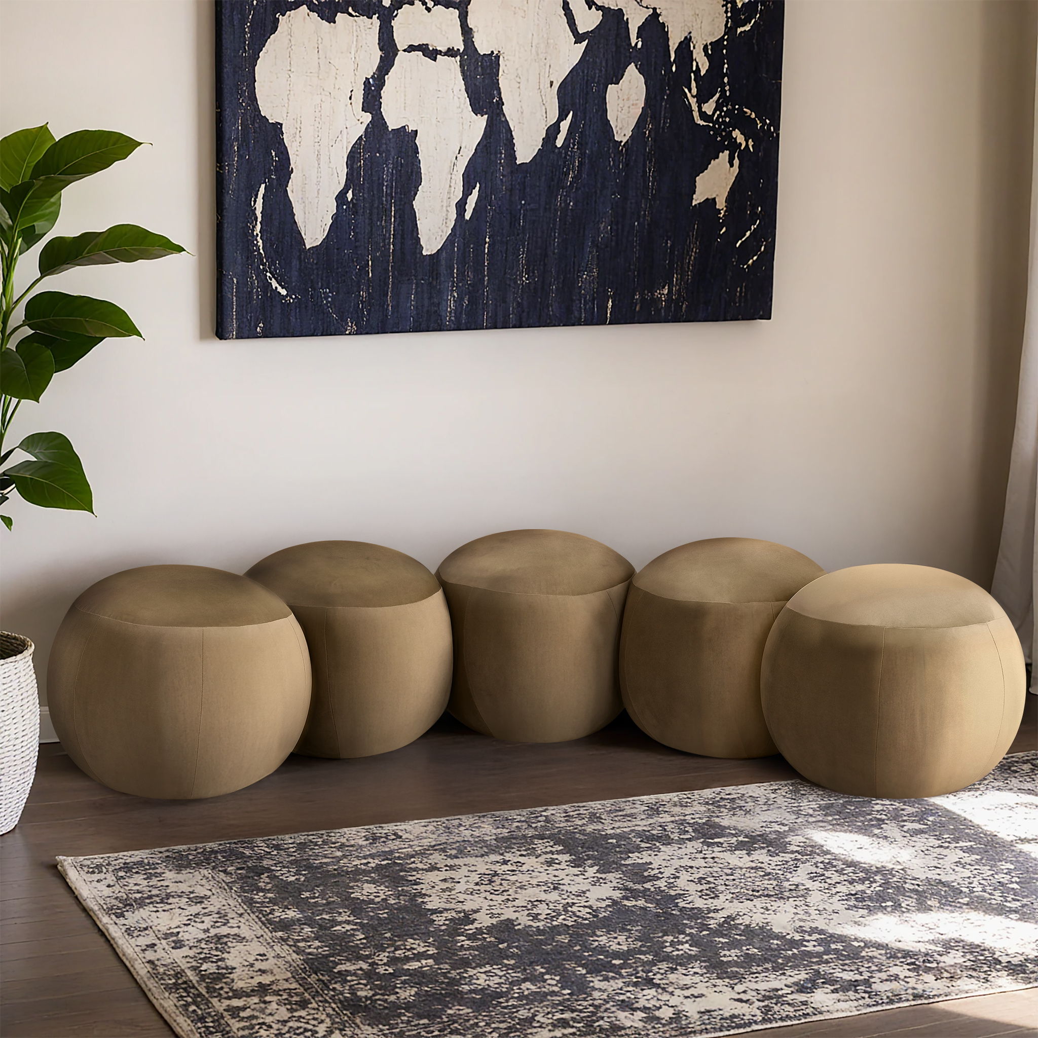 Apollo - 74.5" Velvet Bench - Camel