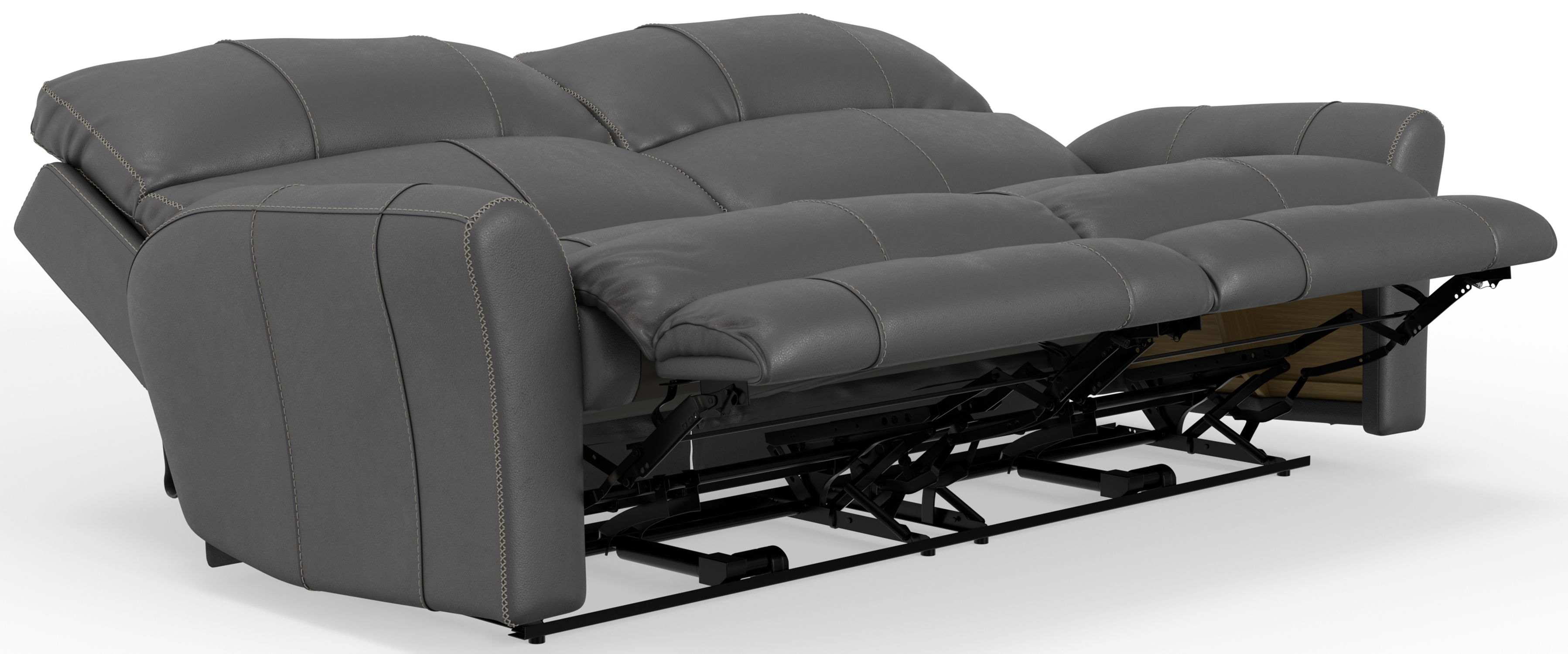 Fredda - Italian Leather Match Power Zero Gravity Reclining Sofa With Power Adjustable Headrest - Anthracite