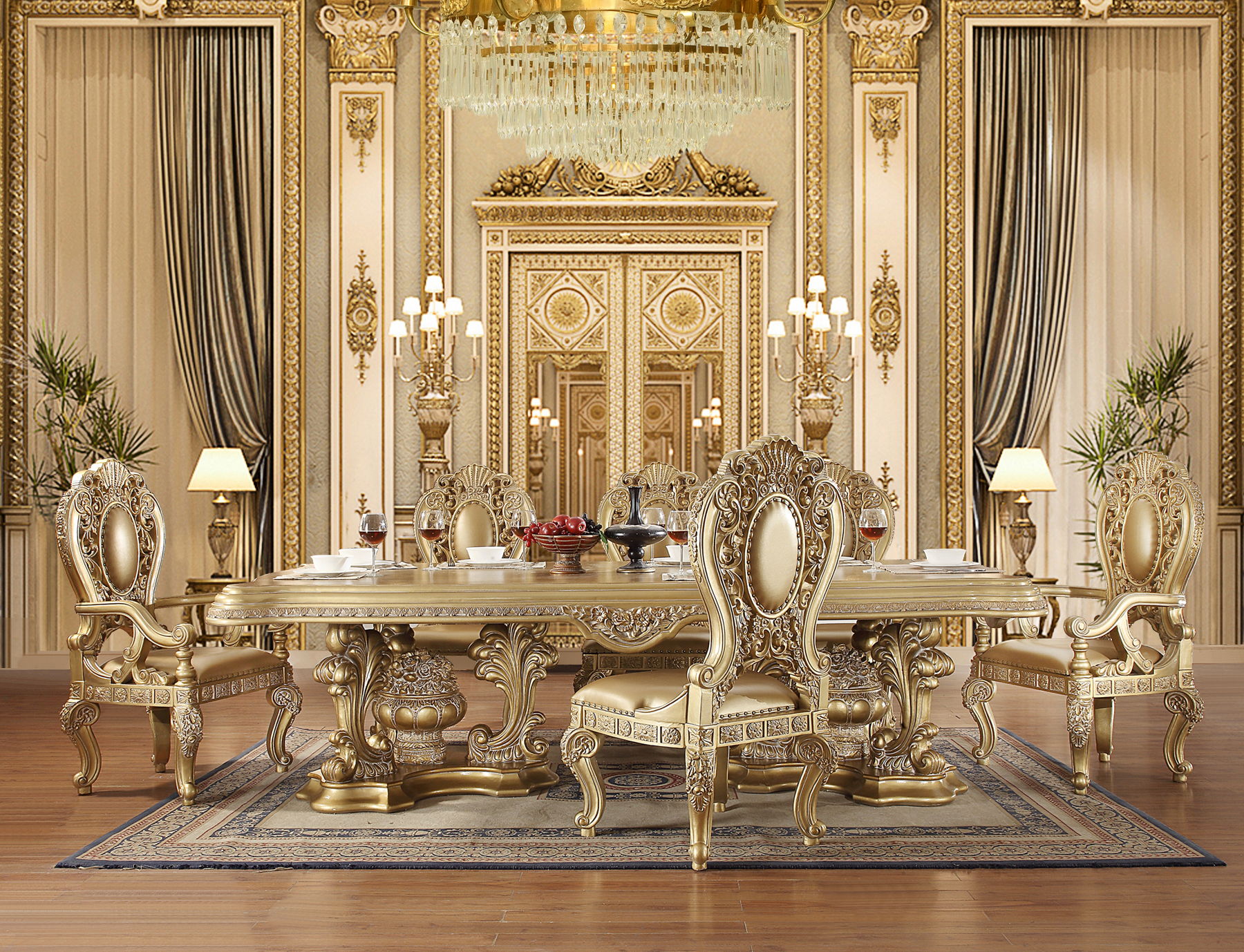 Seville - Side Chair (Set of 2) - Synthetic Leather & Gold, beige, view 4