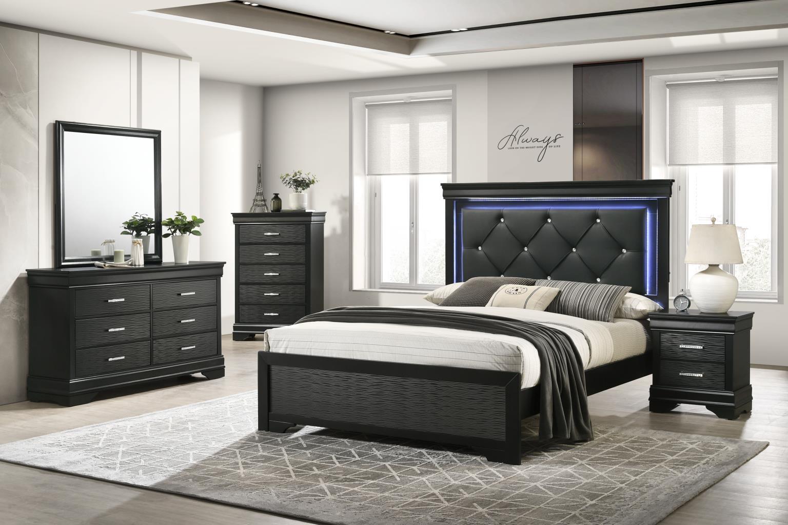 B395 - 3 Piece Bedroom Set (Twin Bed, Dresser, Mirror) - Black
