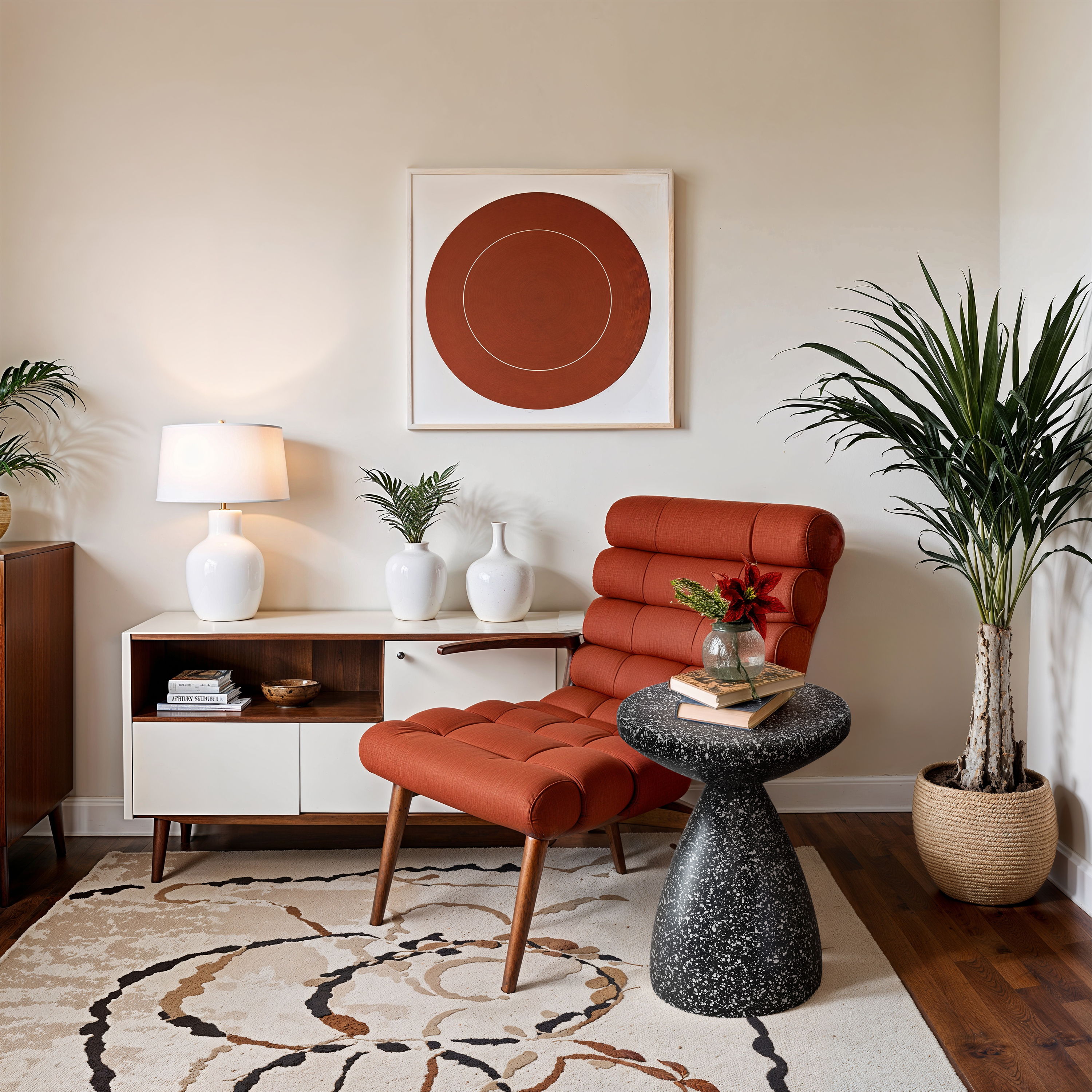 Anika - Iron Terrazzo End Table - Black