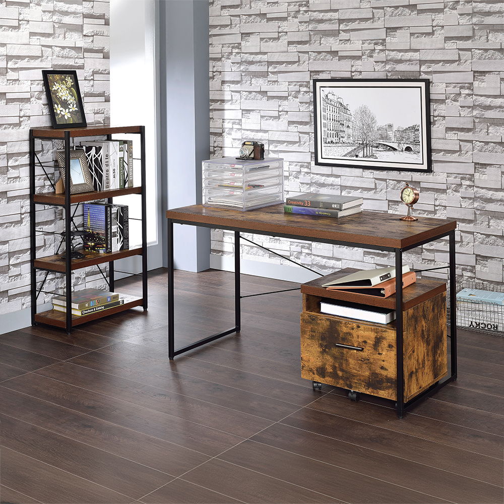 Bob - Bookshelf - Weathered Oak & Black, light brown, view 4