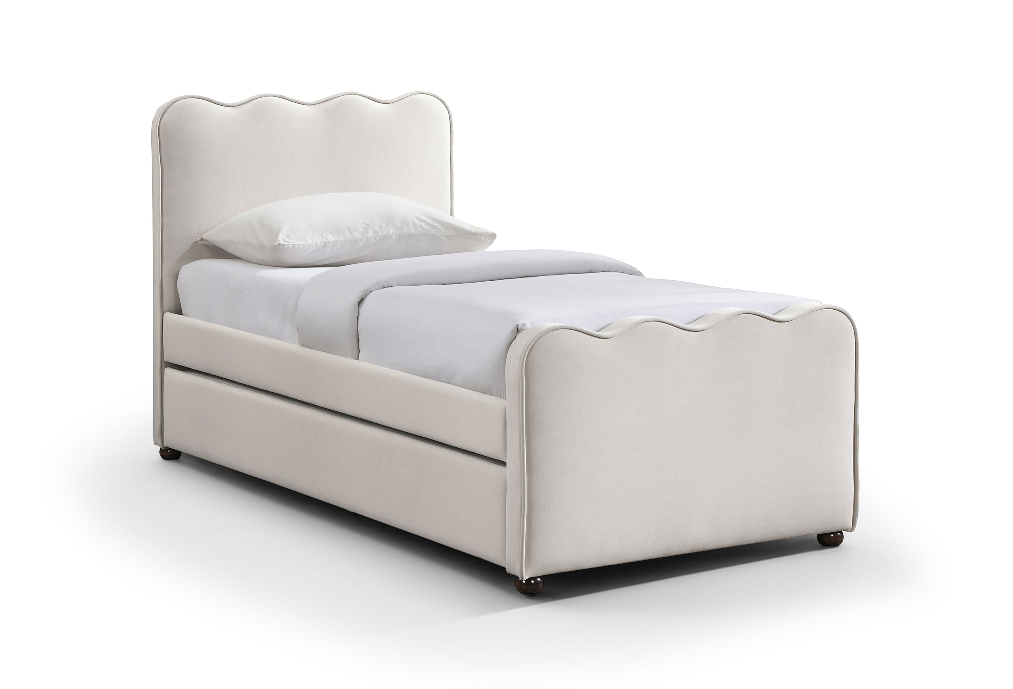 Gatsby - Upholstered Twin Trundle Bed - Cream