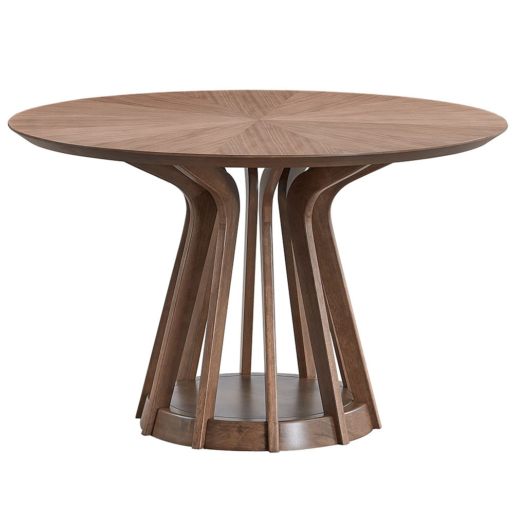 Seda - Round Dining Table - Walnut, light brown