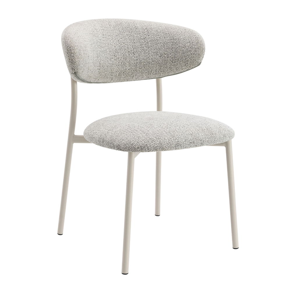 Kalam - Side Chair (Set of 2) - Gray Fabric & Beige, light gray