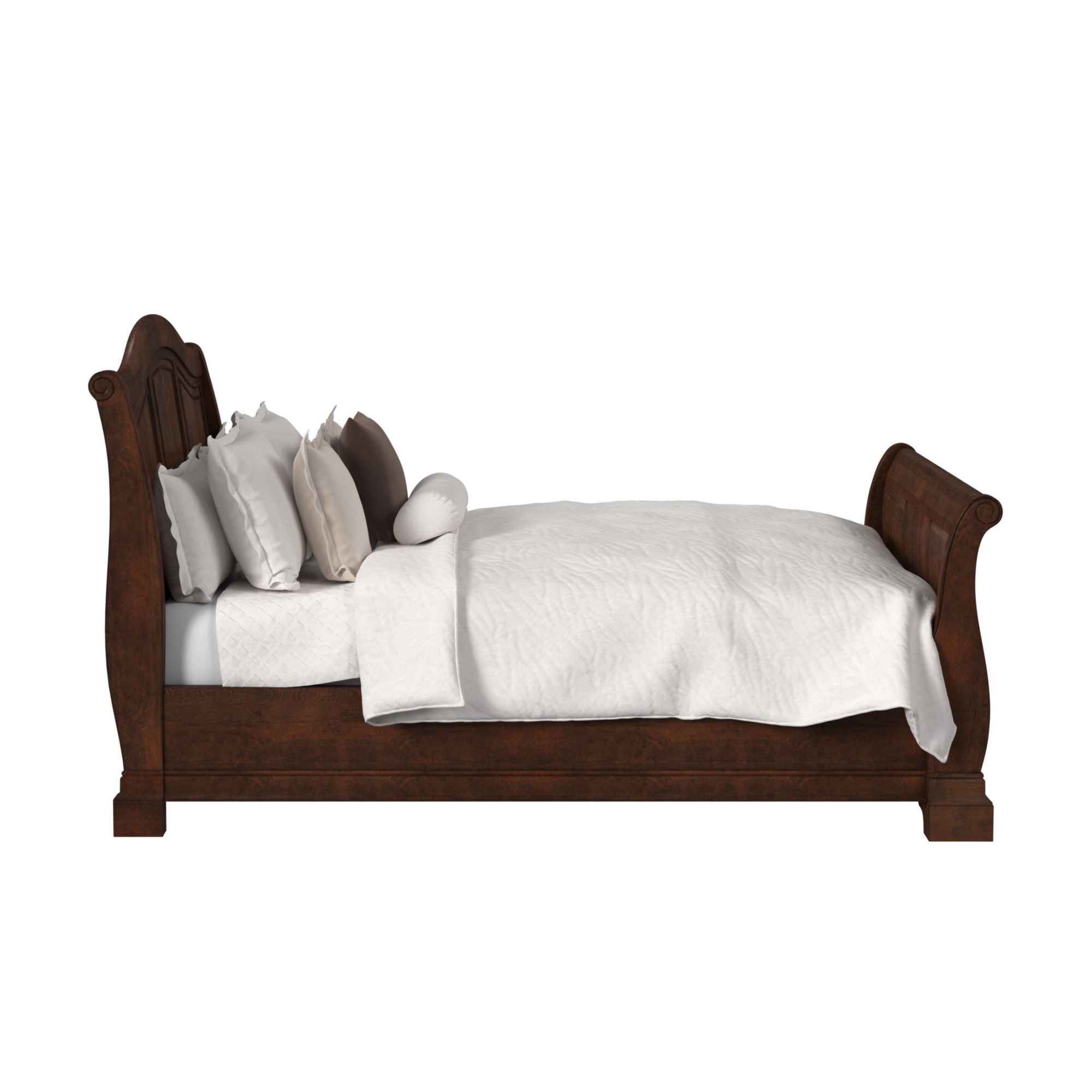 Cameron - Queen Sleigh Bed - Cherry