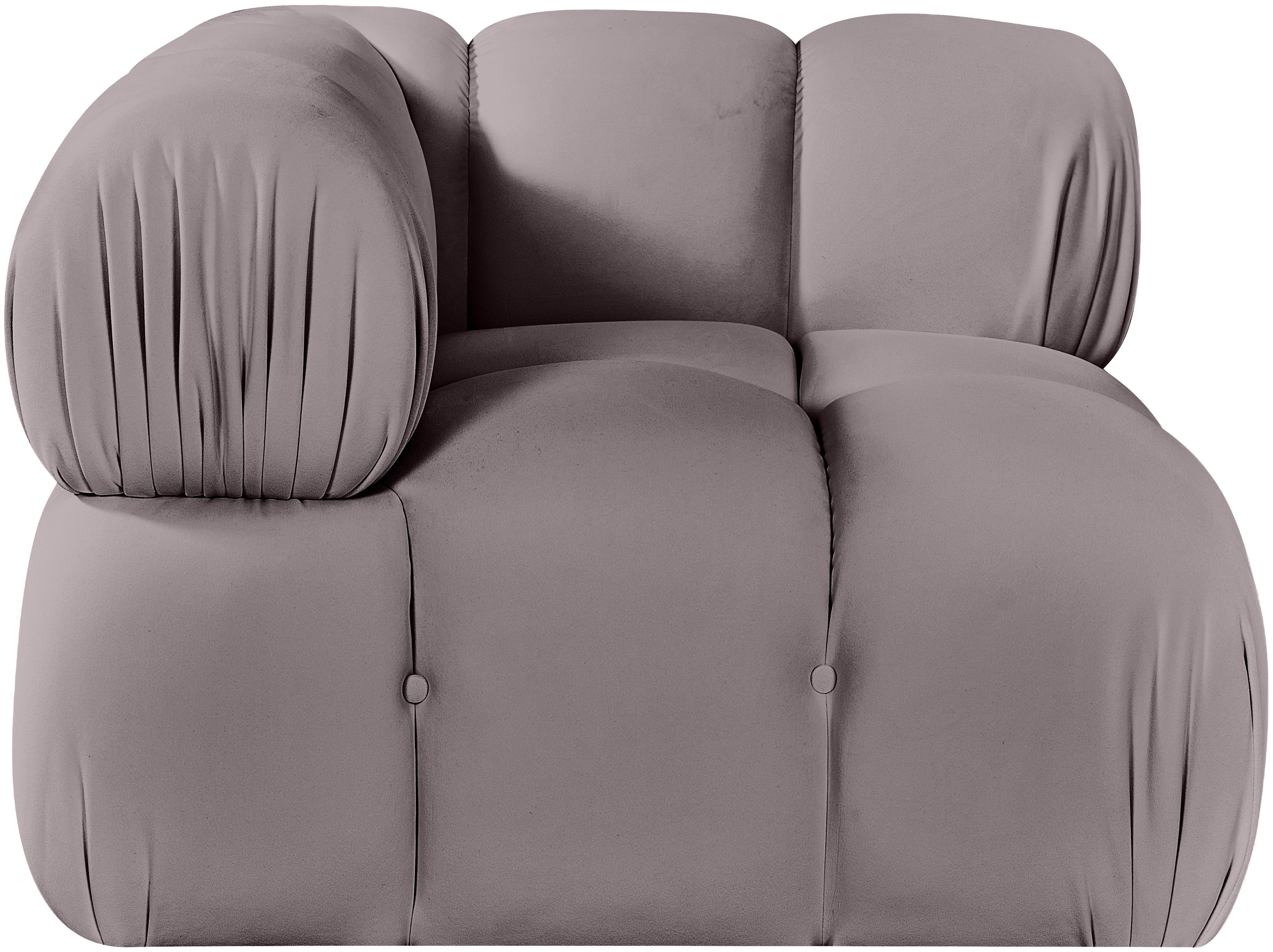 Orin - Velvet Performance Fabric Upholstered Modular Corner Chair - Taupe