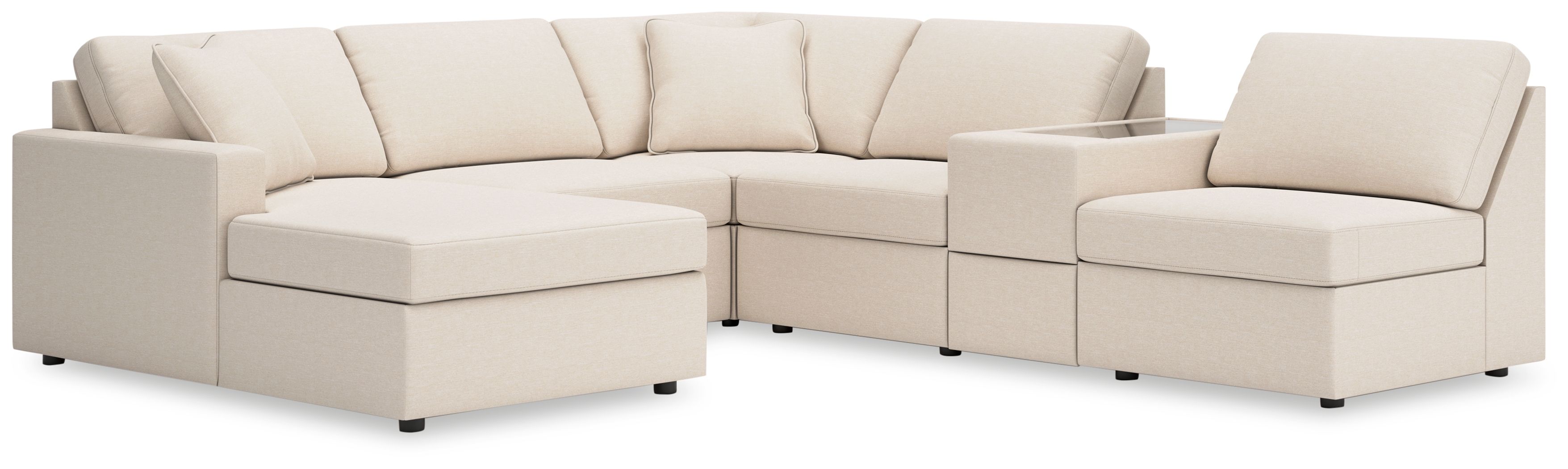 6 Pc · Sectional With Laf Corner Chaise And Storage Console