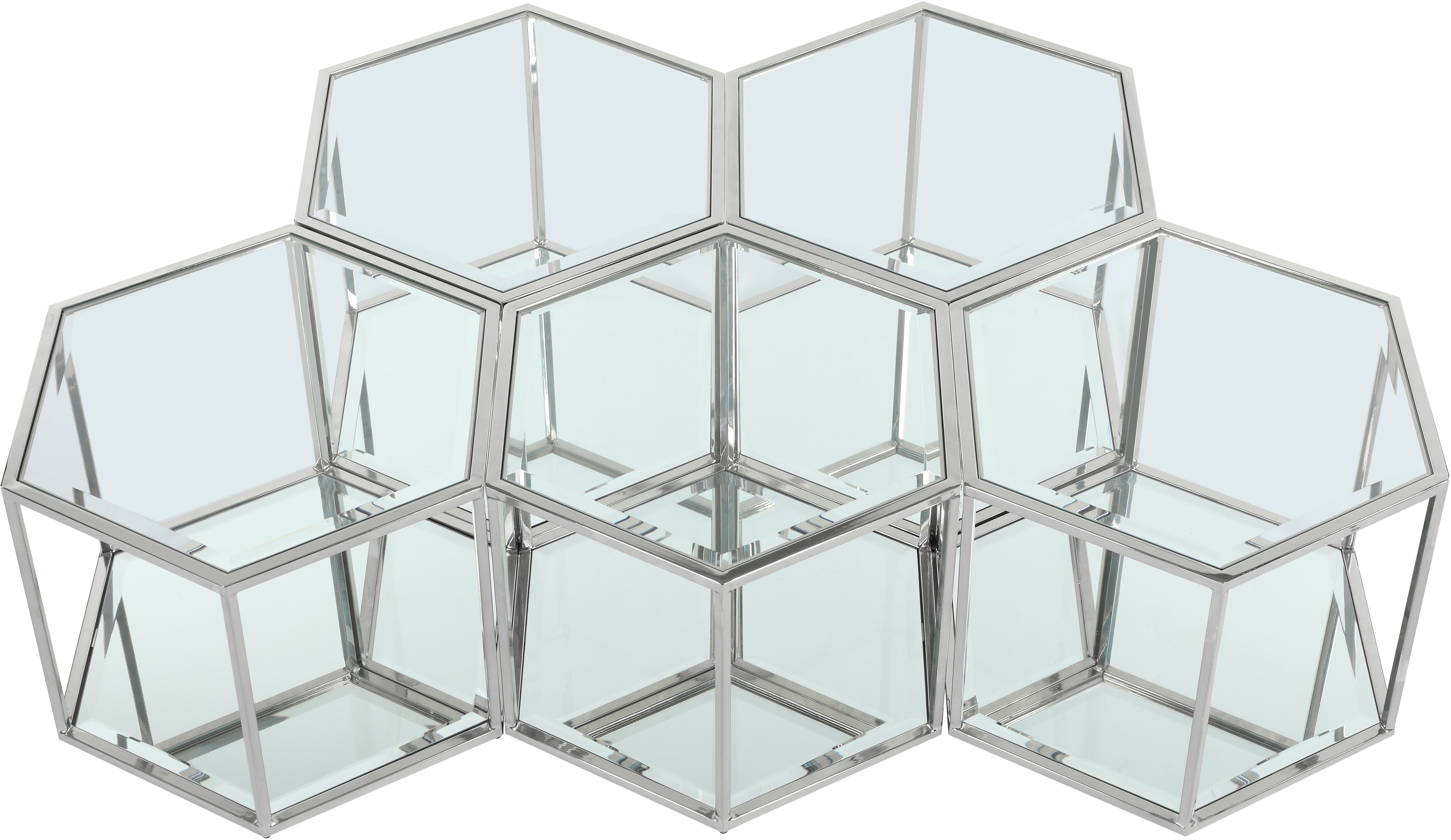 Sei - Coffee Table 5 Piece - Pearl Silver